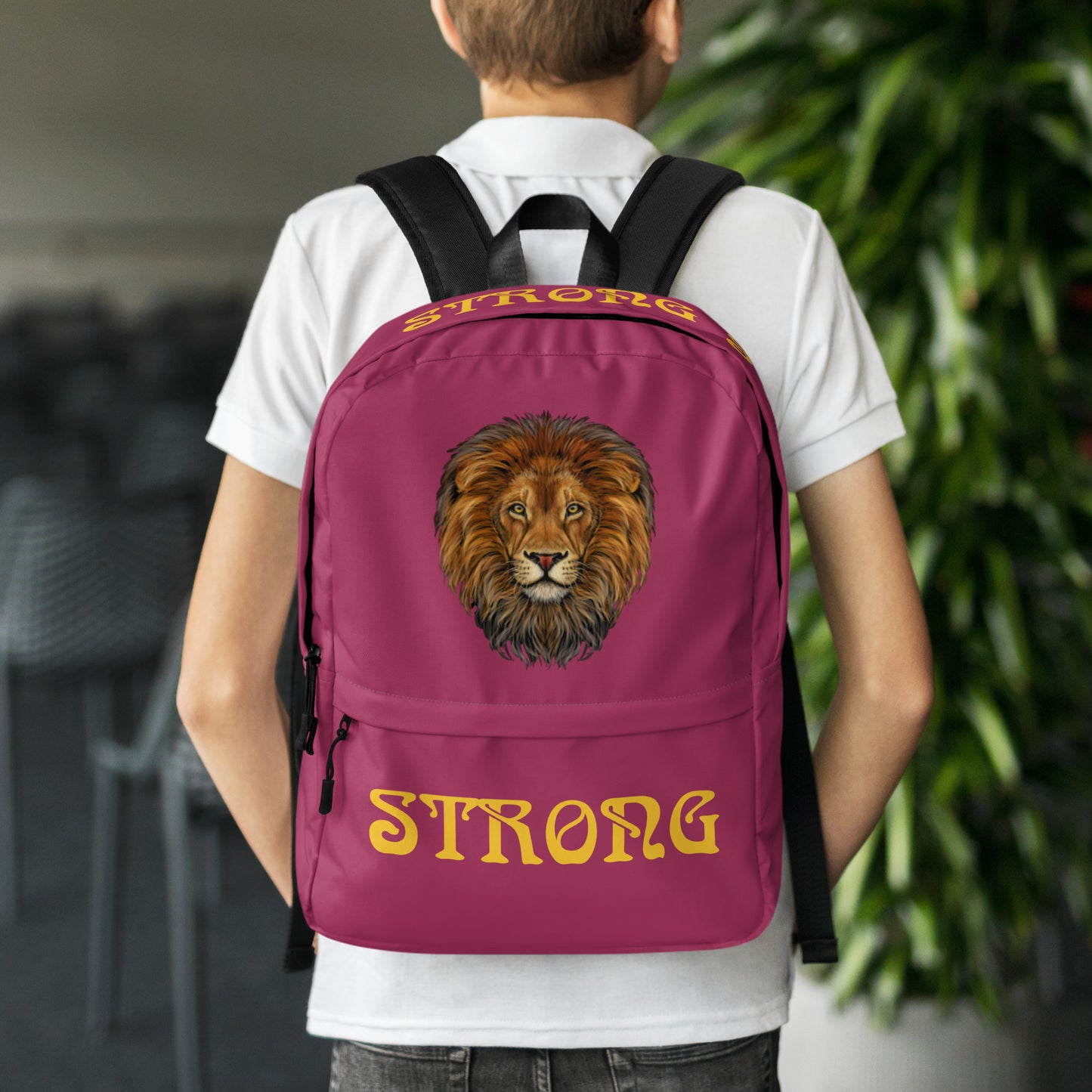 “STRONG” Lipstick Backpack W/Yellow Font