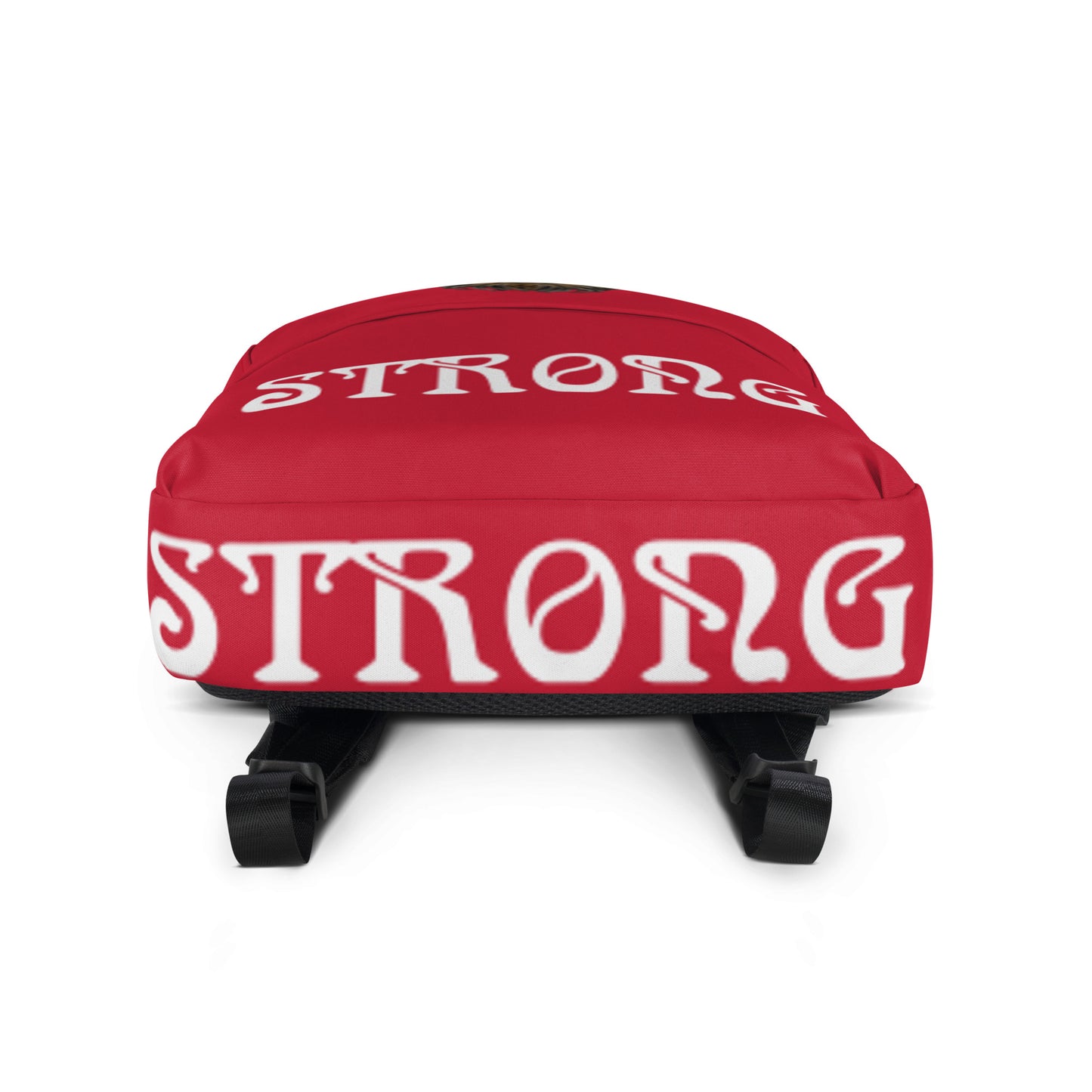 “STRONG”Red Backpack W/White Font