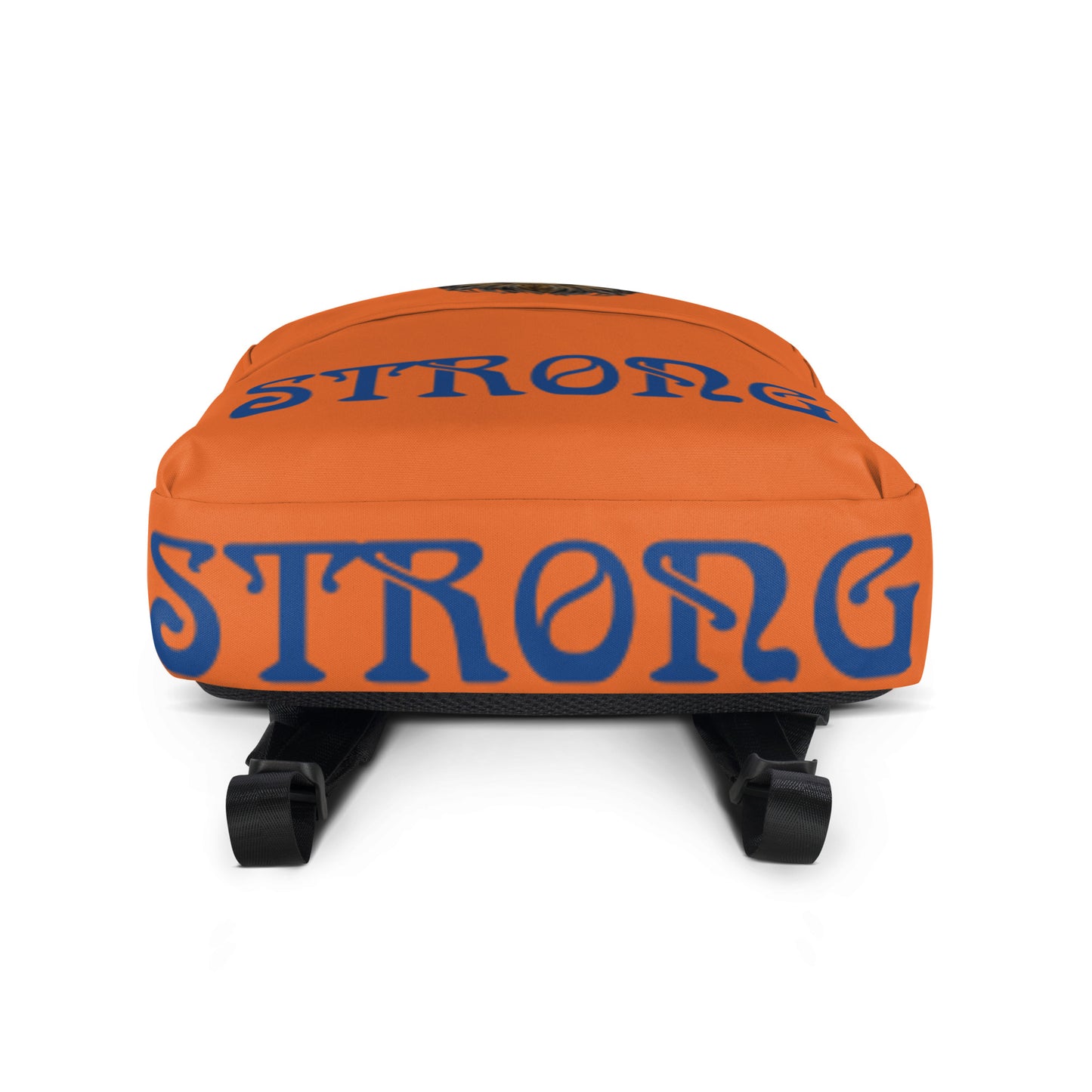 “STRONG”Orange Backpack W/Blue Font