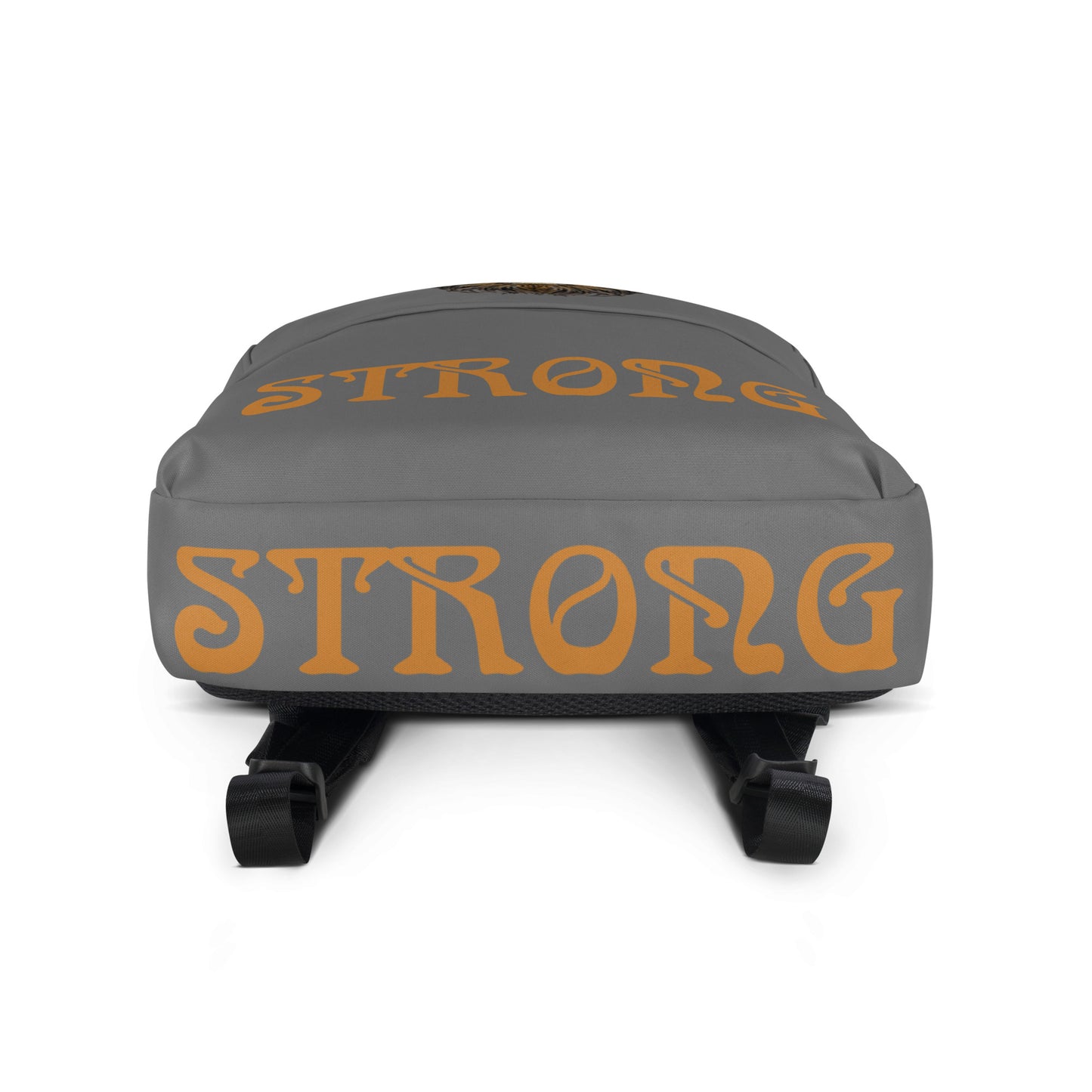 “STRONG” Grey Backpack W/Bronze Font