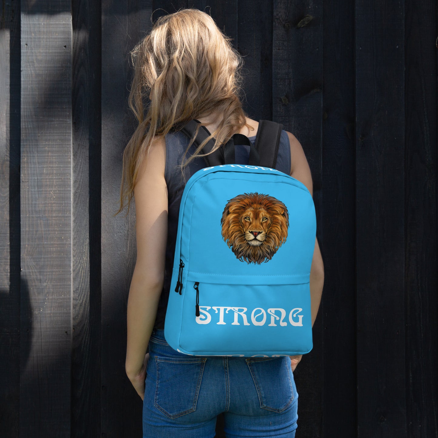 “STRONG” SkyBlue Backpack W/White Font