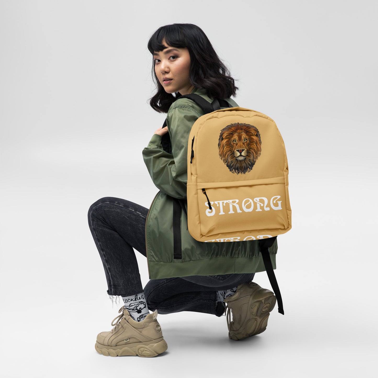 “STRONG” Fawn Backpack W/White Font