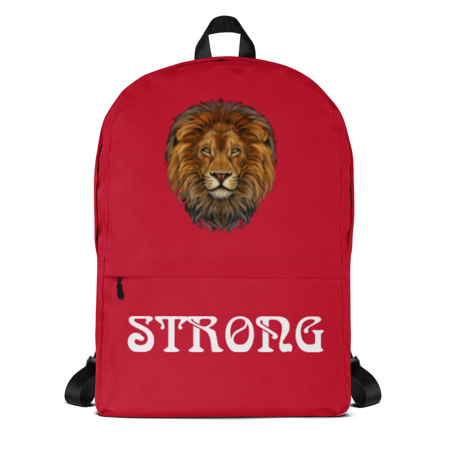 “STRONG”Red Backpack W/White Font