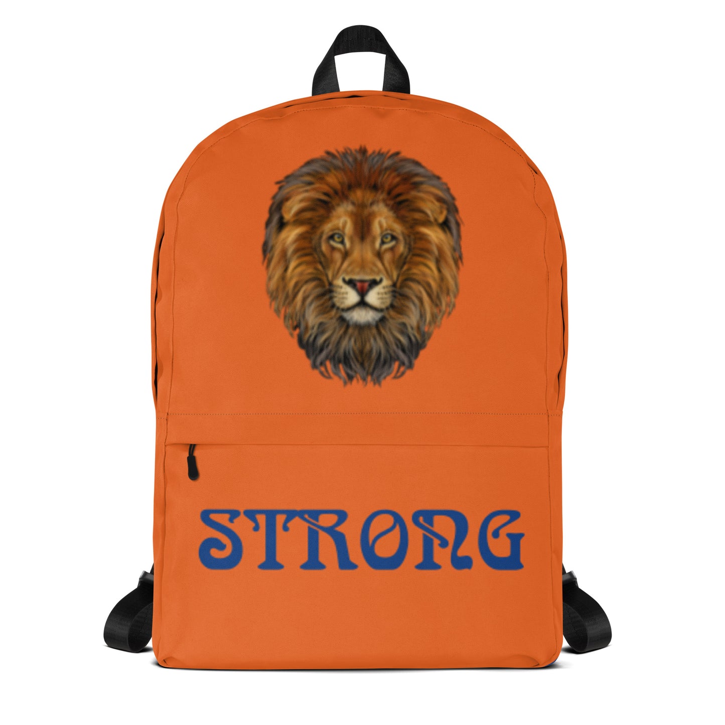 “STRONG”Orange Backpack W/Blue Font