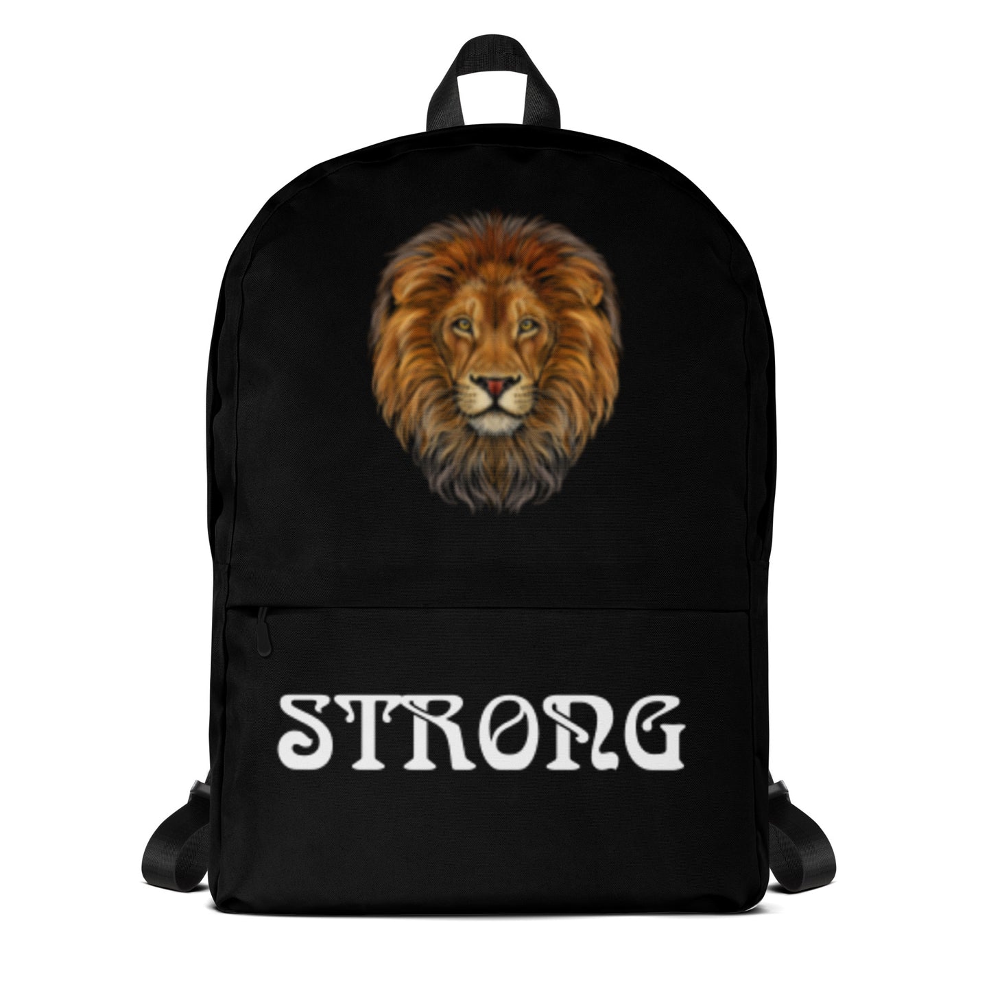 “STRONG” Black Backpack W/White Font
