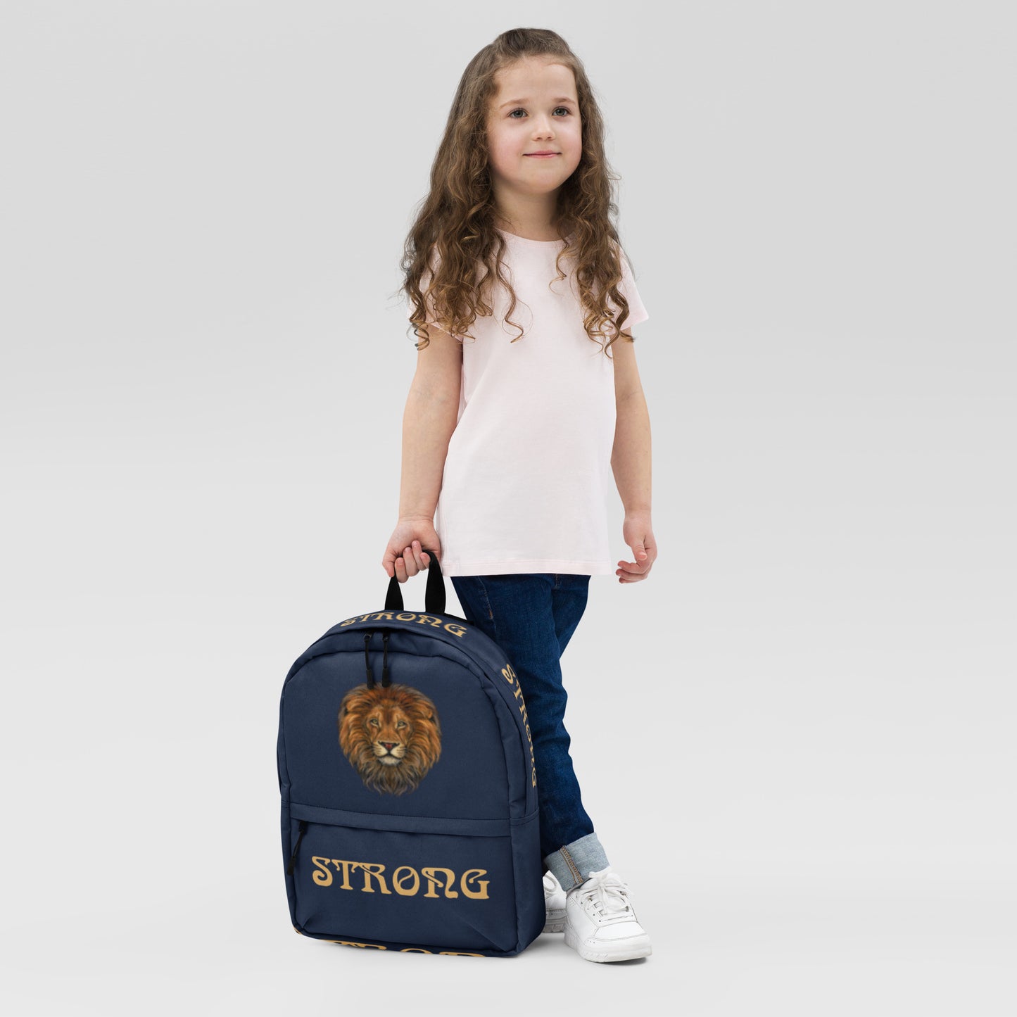 “STRONG” Navy Backpack W/Fawn Font