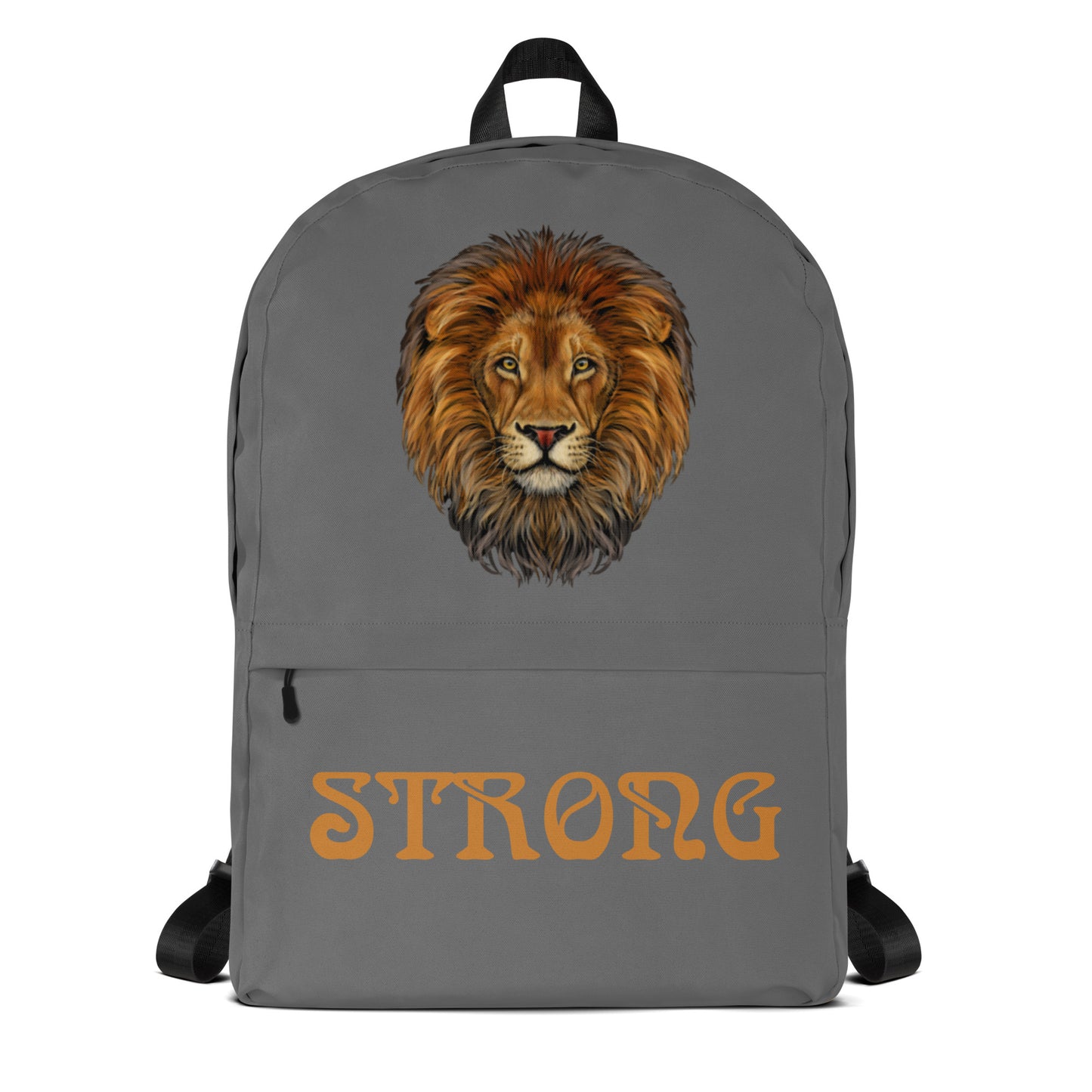 “STRONG” Grey Backpack W/Bronze Font