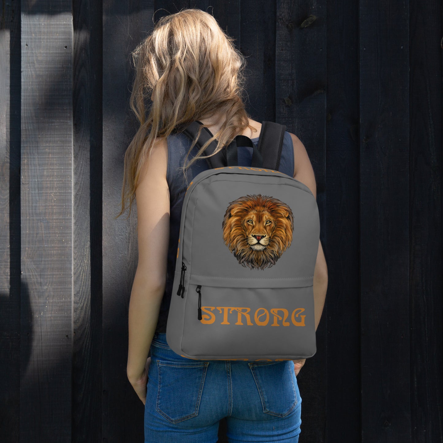 “STRONG” Grey Backpack W/Bronze Font