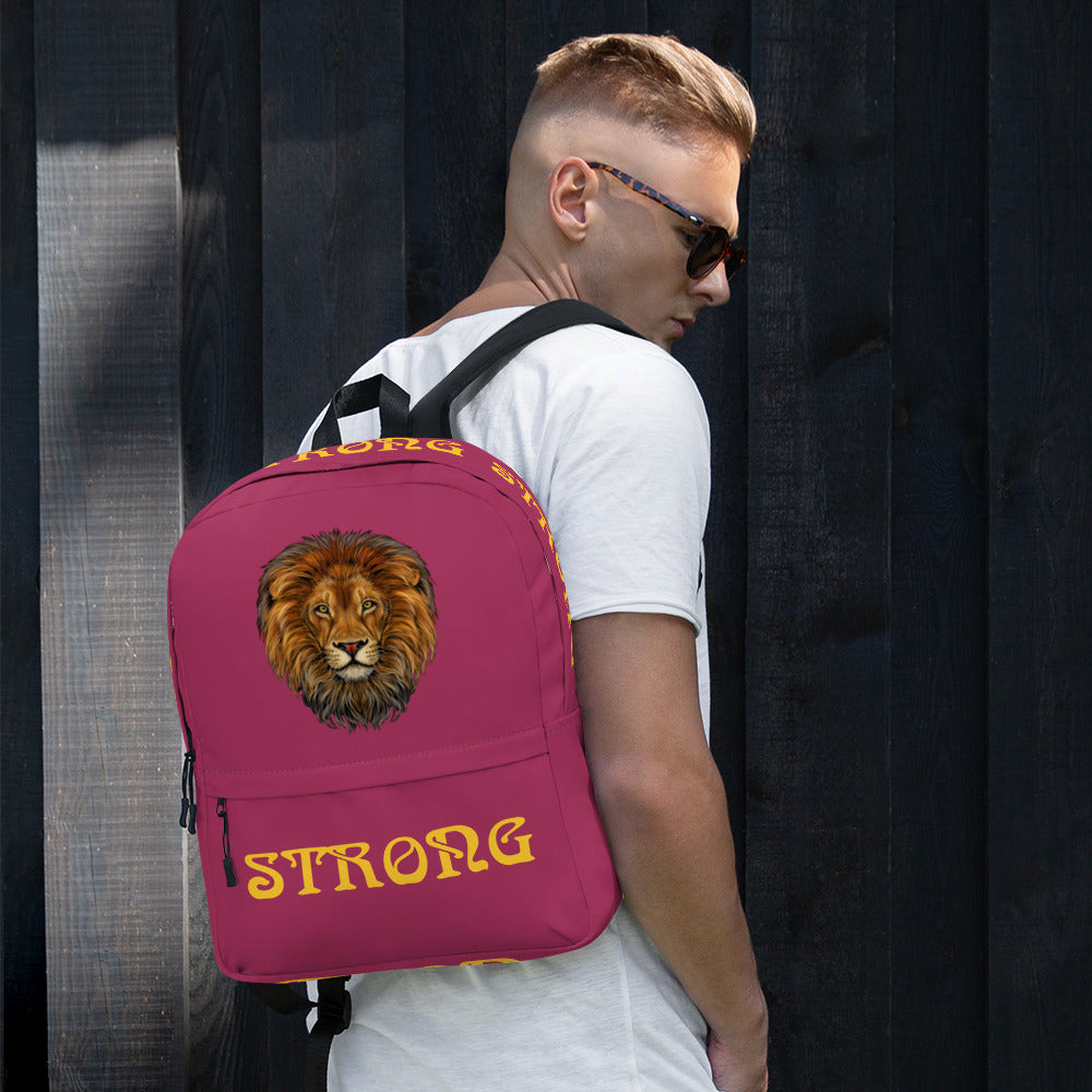 “STRONG” Lipstick Backpack W/Yellow Font