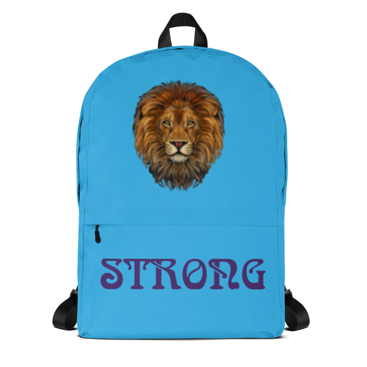 “STRONG” SkyBlue Backpack W/Purple Font