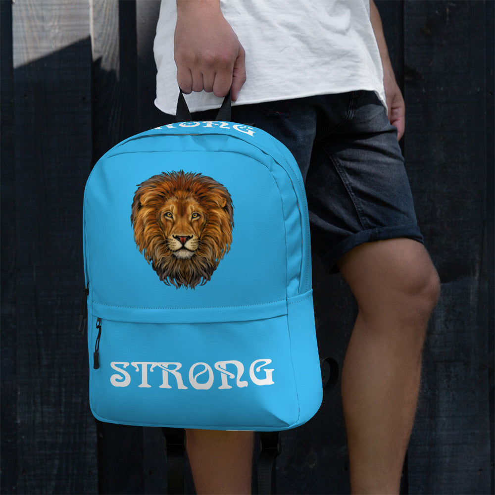 “STRONG” SkyBlue Backpack W/White Font