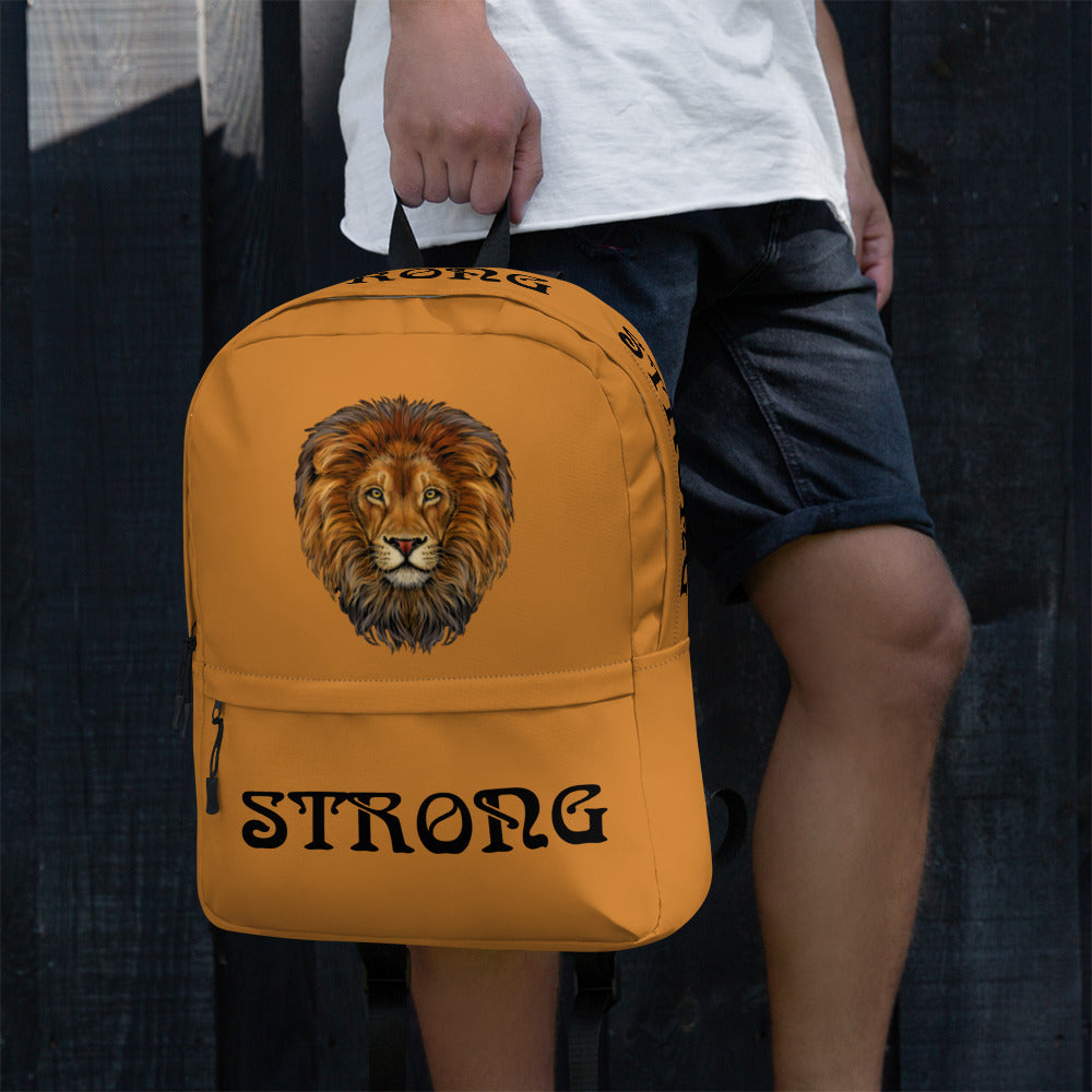 “STRONG” Bronze Backpack W/Black Font