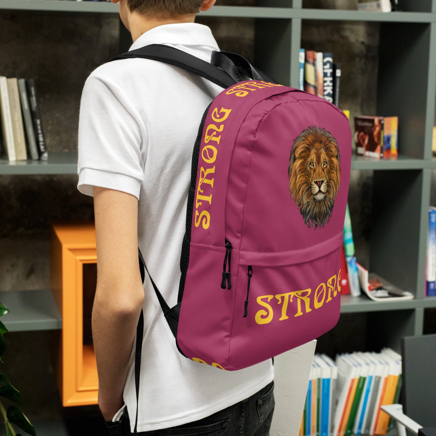 “STRONG” Lipstick Backpack W/Yellow Font