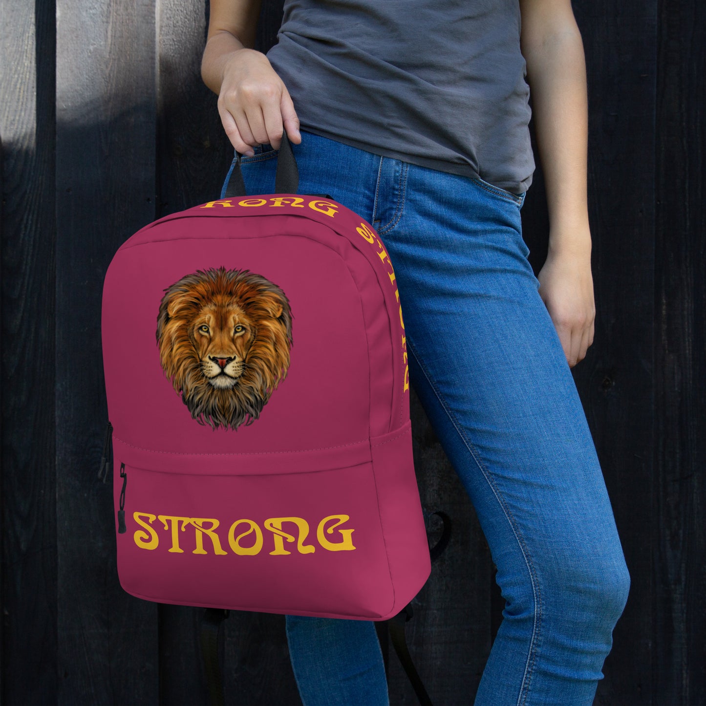“STRONG” Lipstick Backpack W/Yellow Font