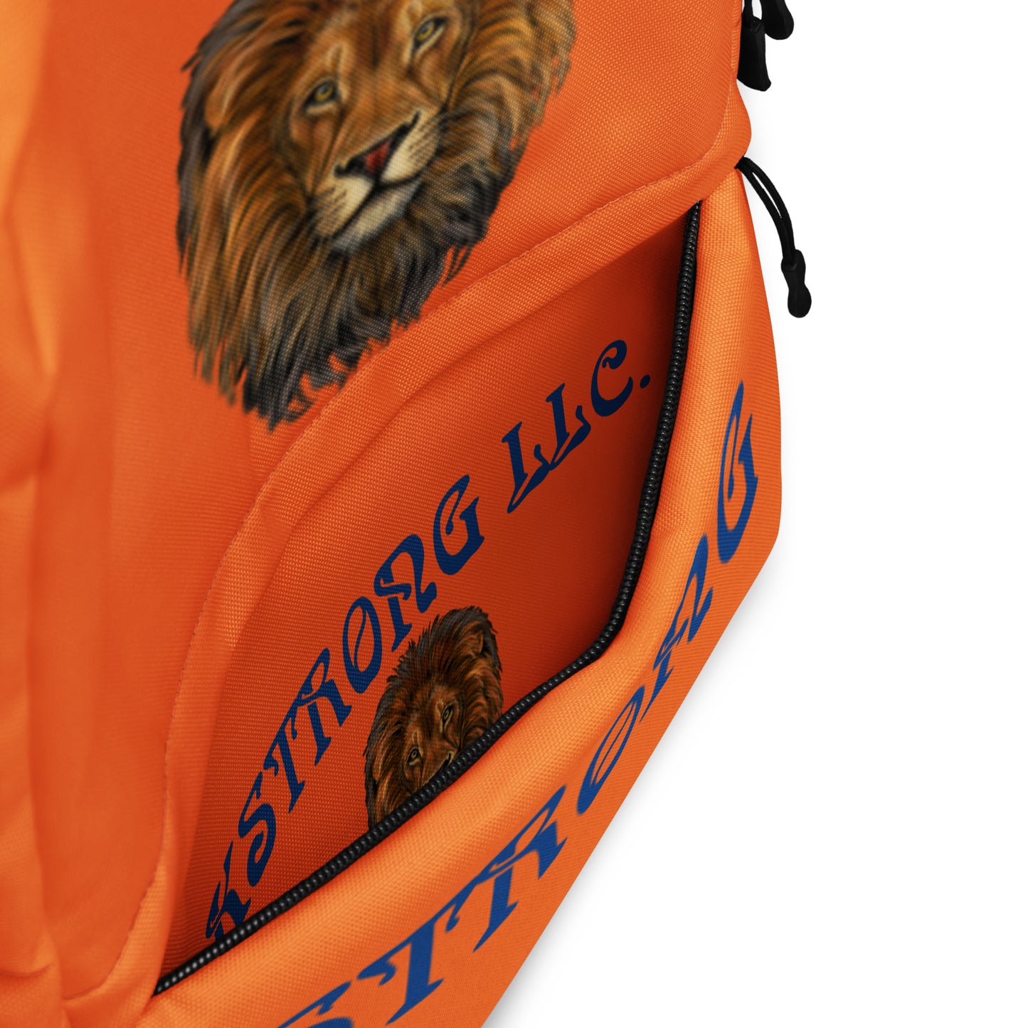 “STRONG”Orange Backpack W/Blue Font