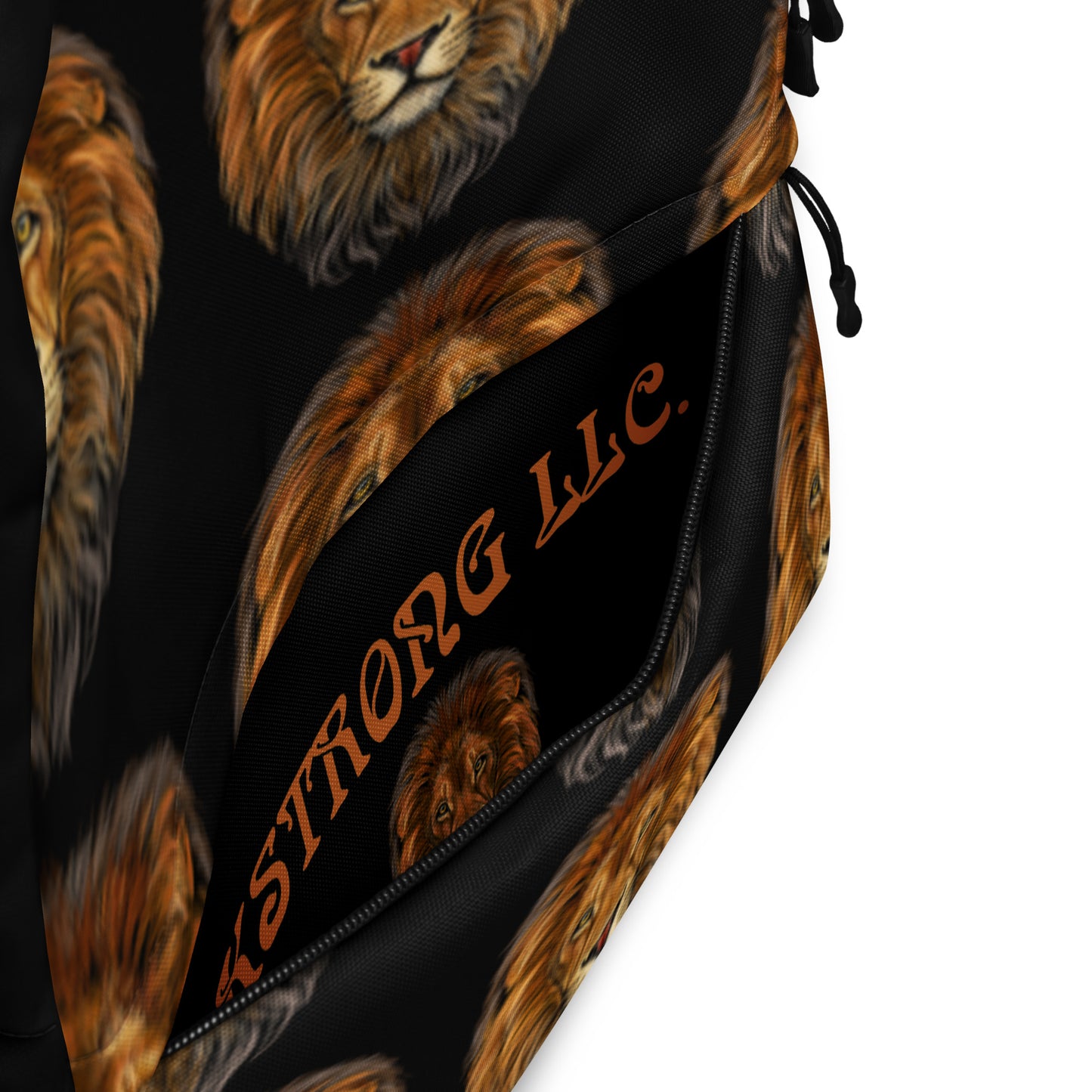“LION” Black Backpack