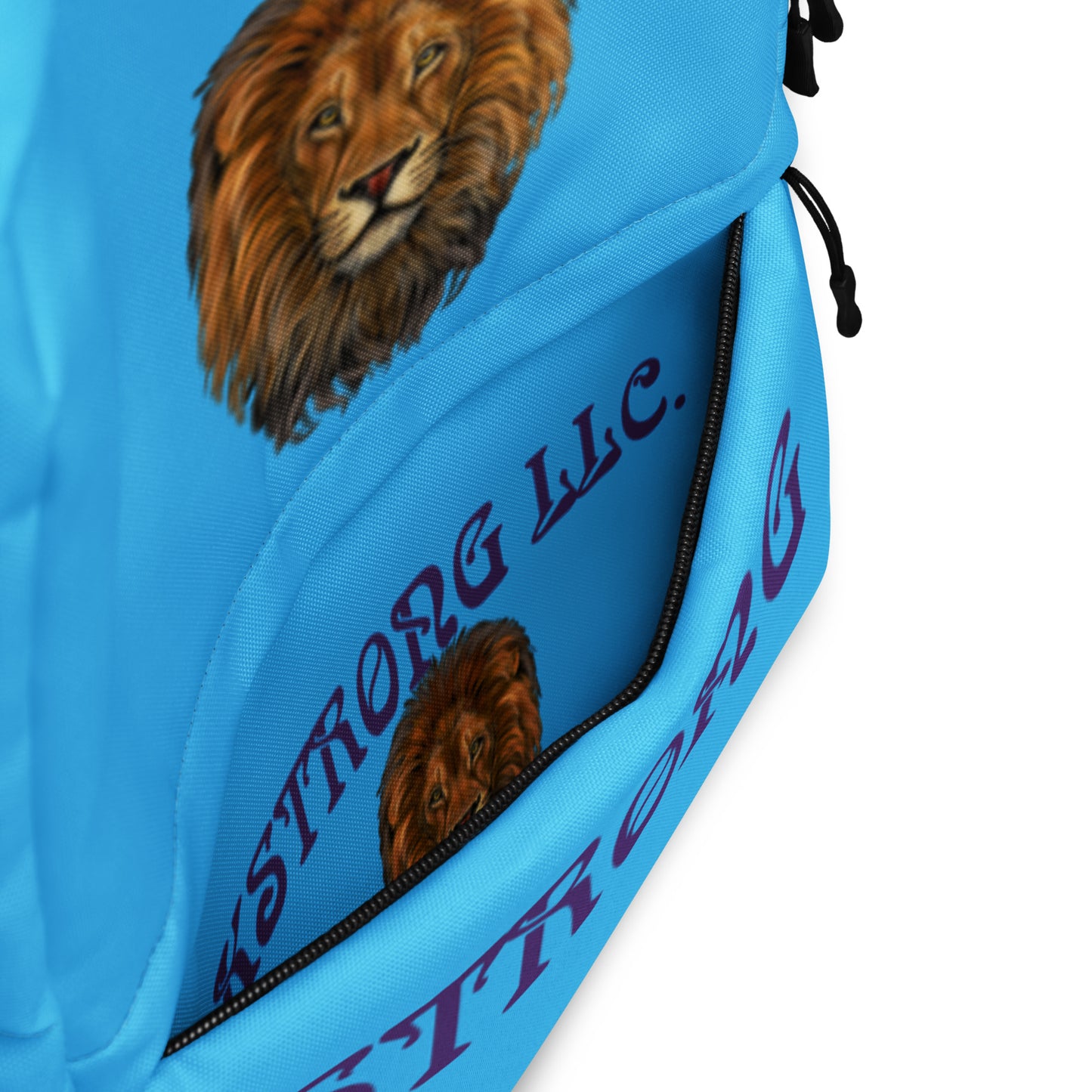 “STRONG” SkyBlue Backpack W/Purple Font