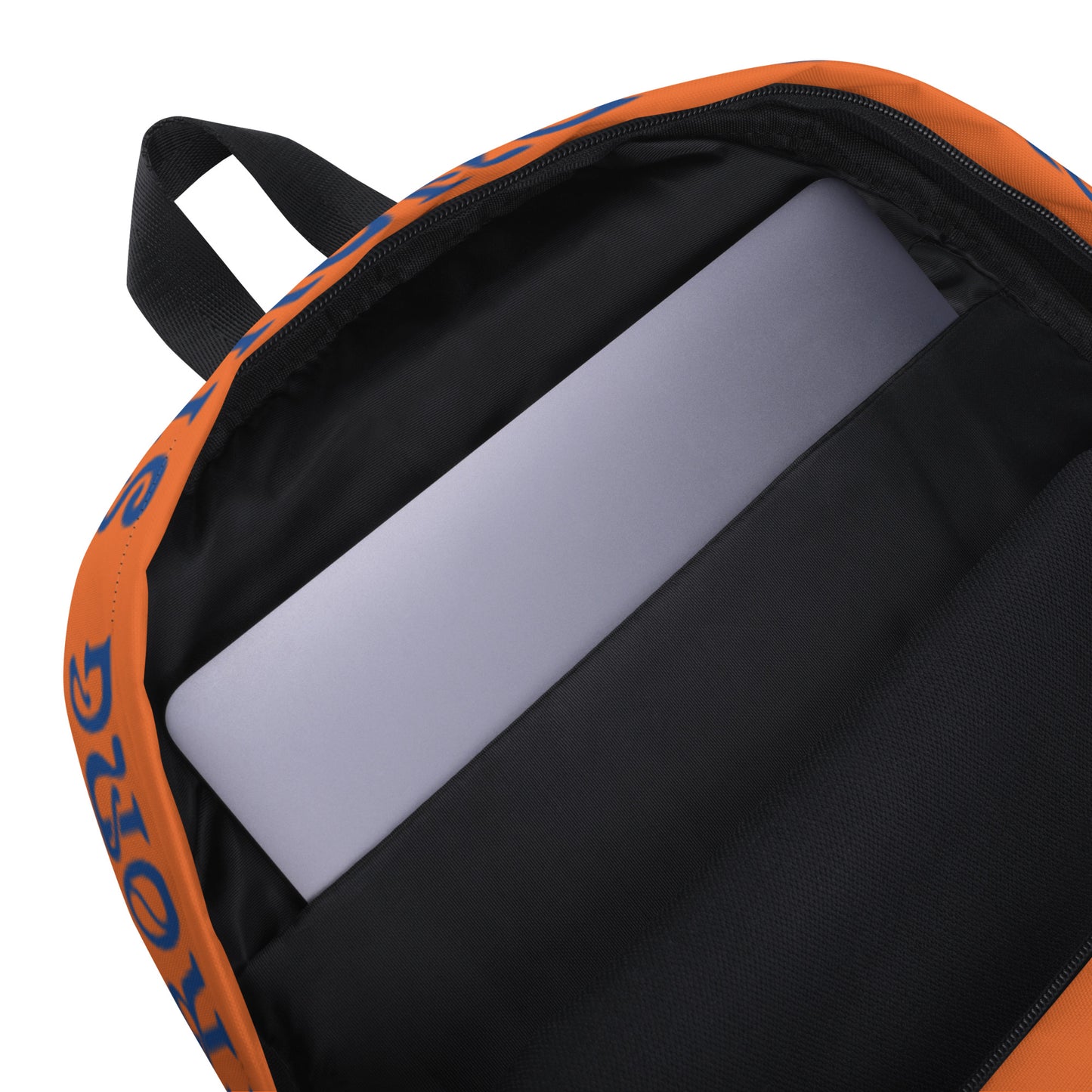 “STRONG”Orange Backpack W/Blue Font