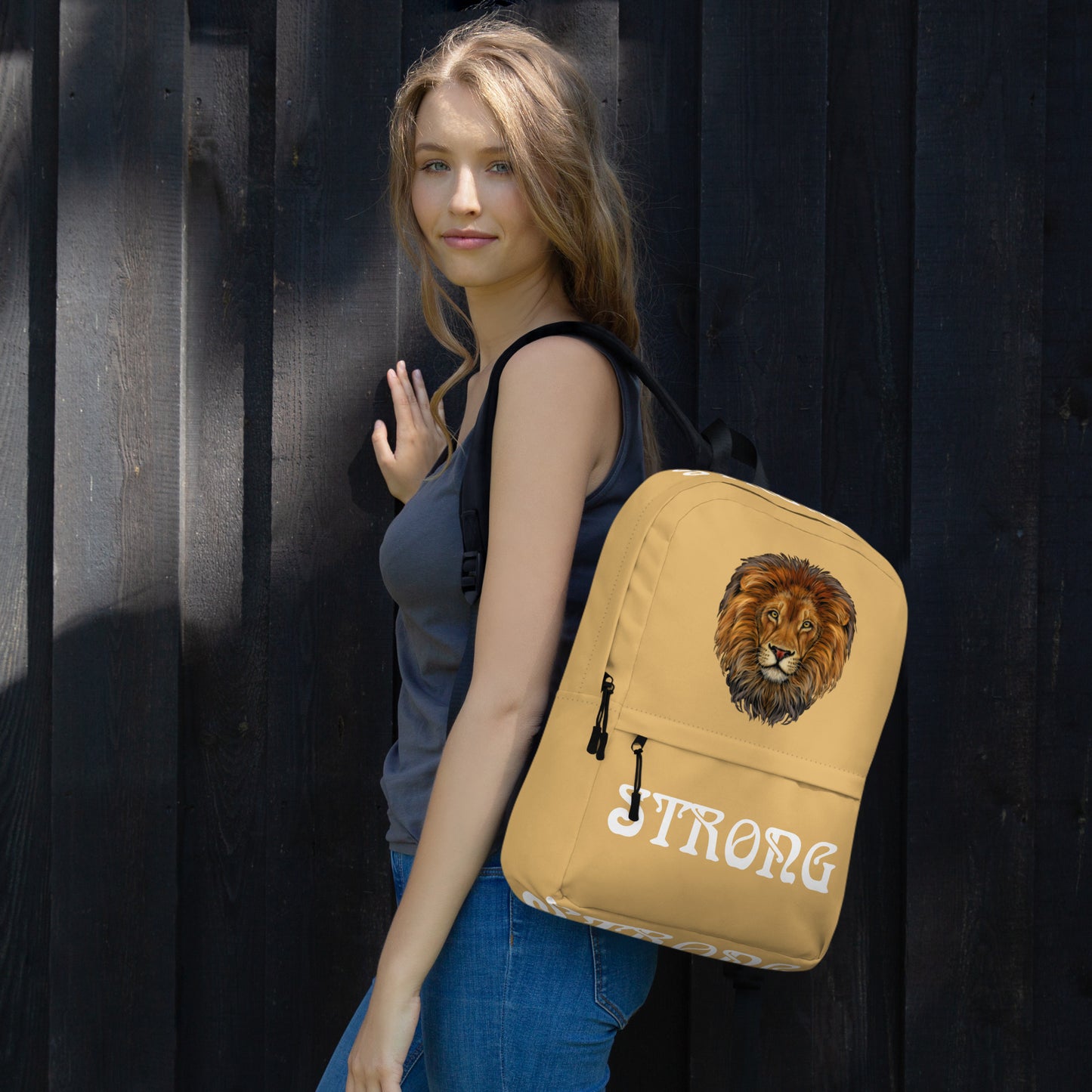 “STRONG” Fawn Backpack W/White Font
