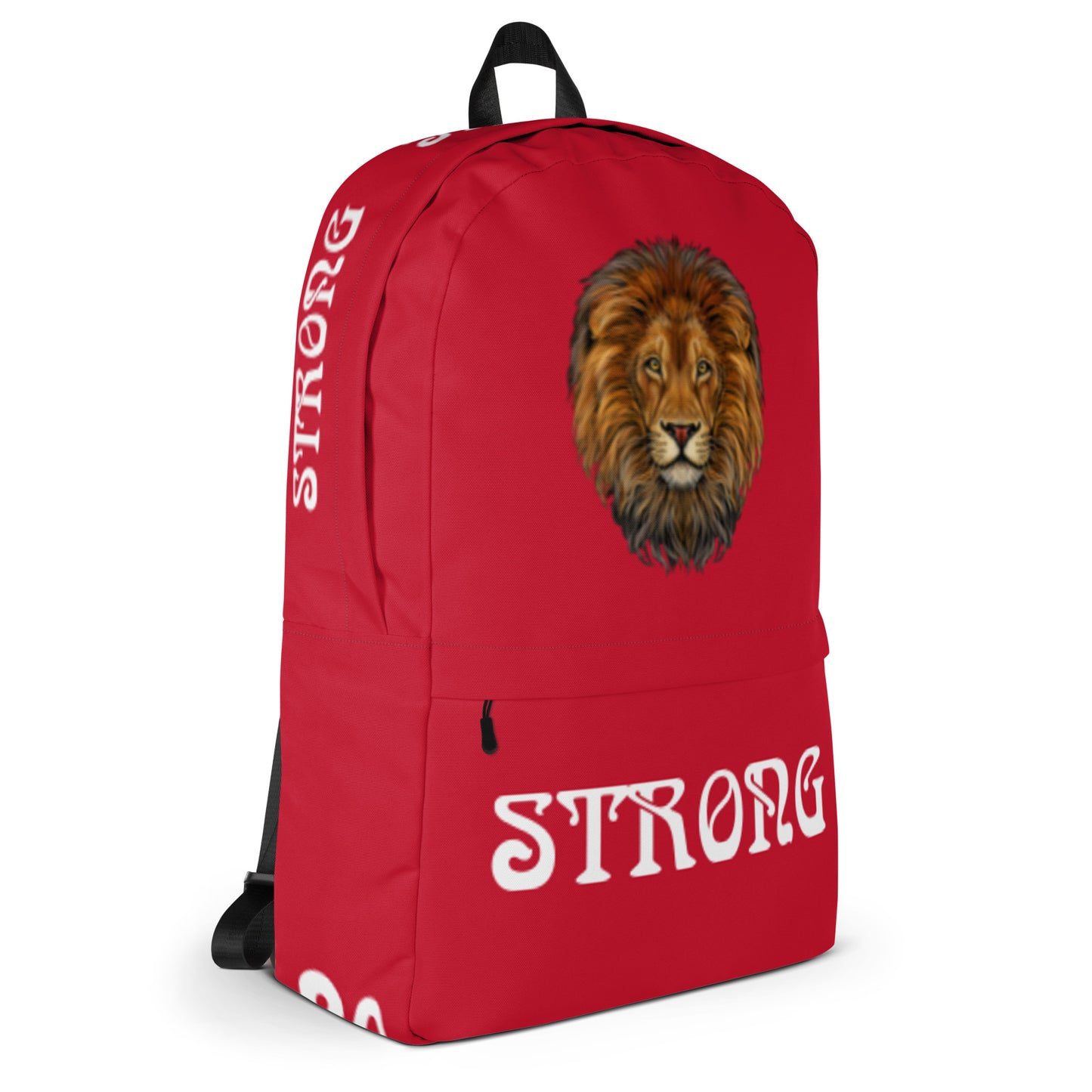 “STRONG”Red Backpack W/White Font