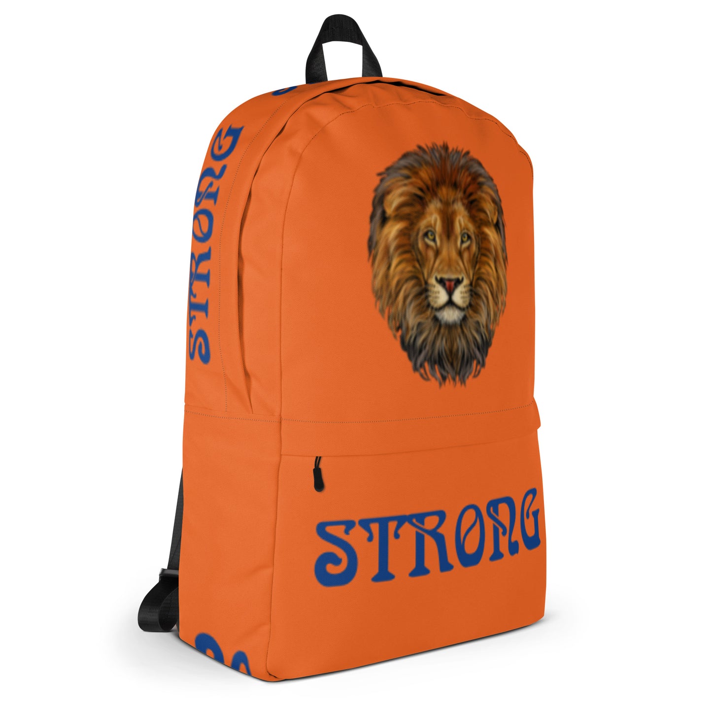 “STRONG”Orange Backpack W/Blue Font