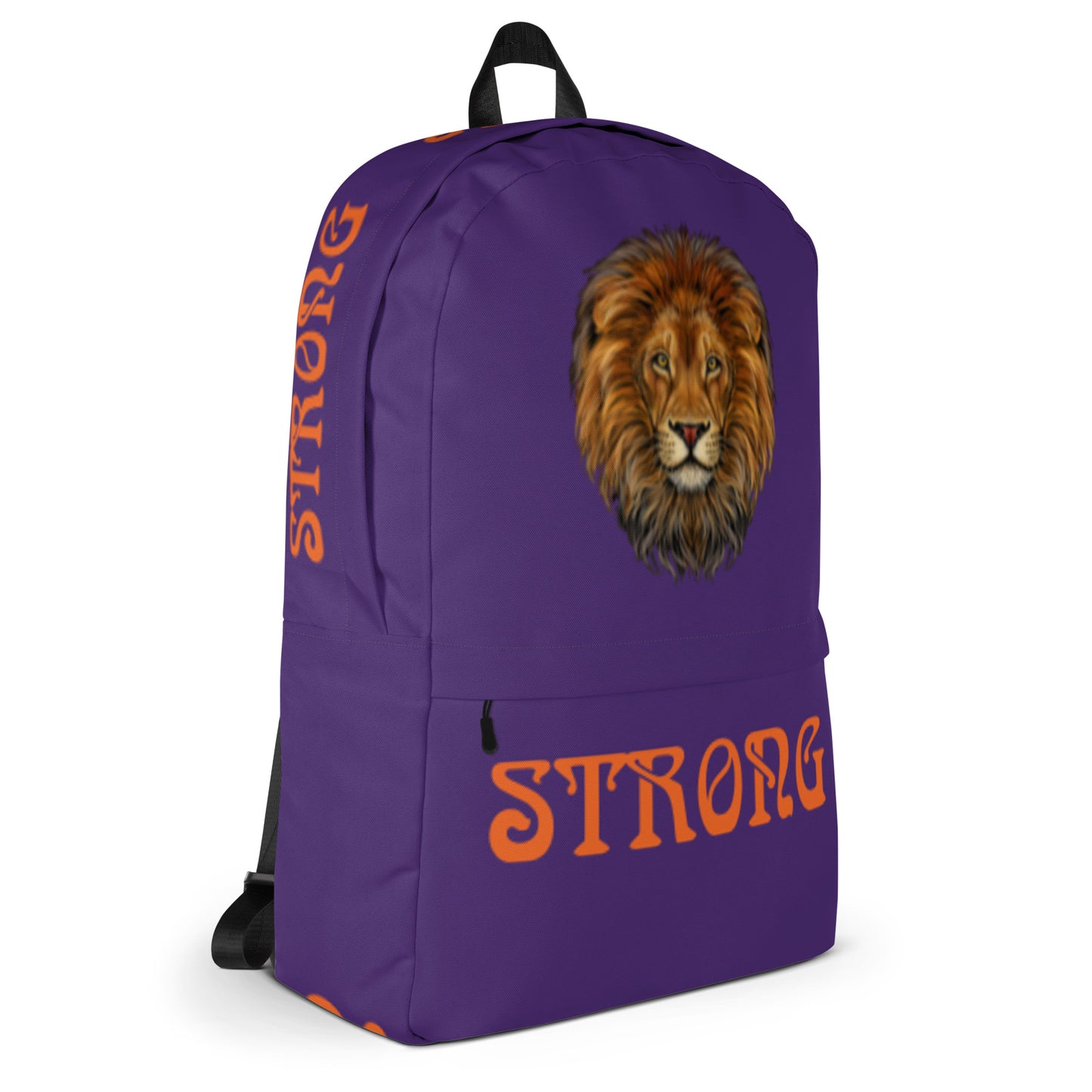 “STRONG”Purple Backpack W/Orange Font