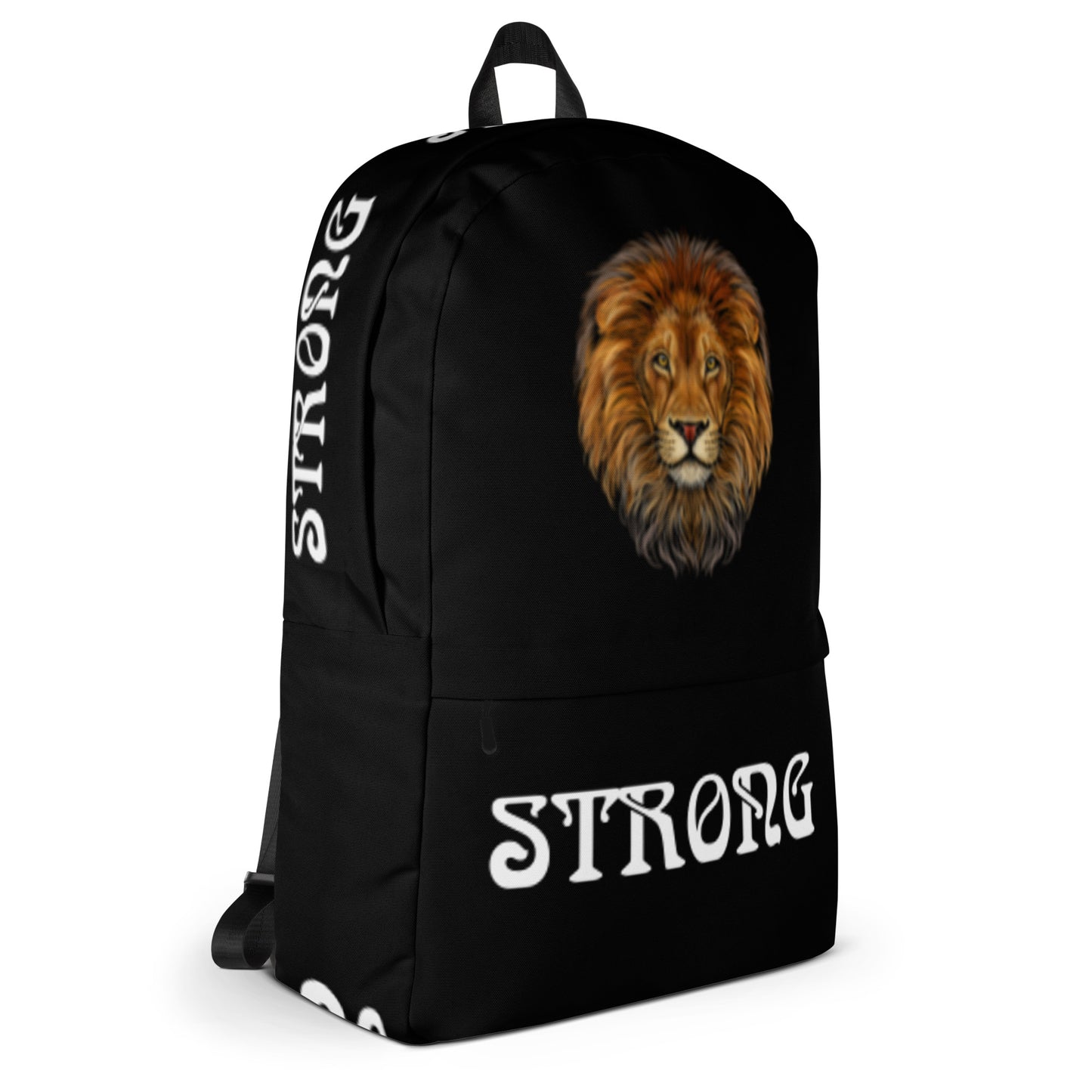 “STRONG” Black Backpack W/White Font
