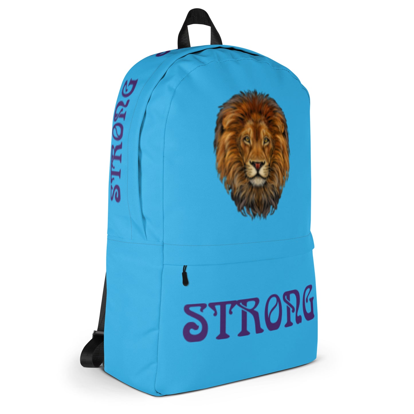 “STRONG” SkyBlue Backpack W/Purple Font
