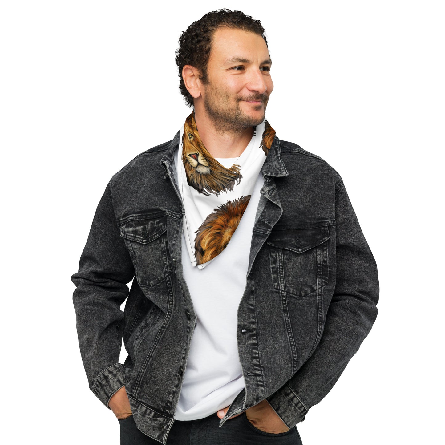 “LION”White All-Over Print Bandana