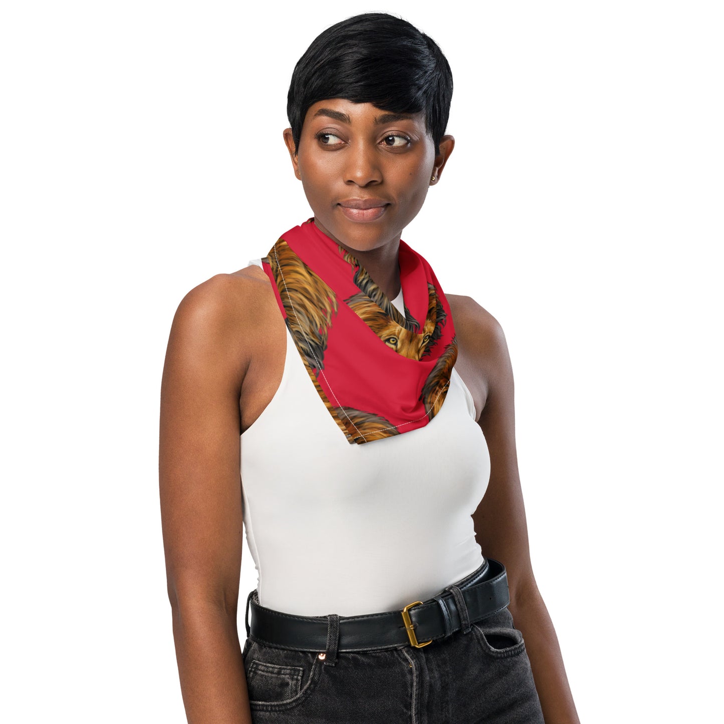 “LION” Red All-Over Print Bandana