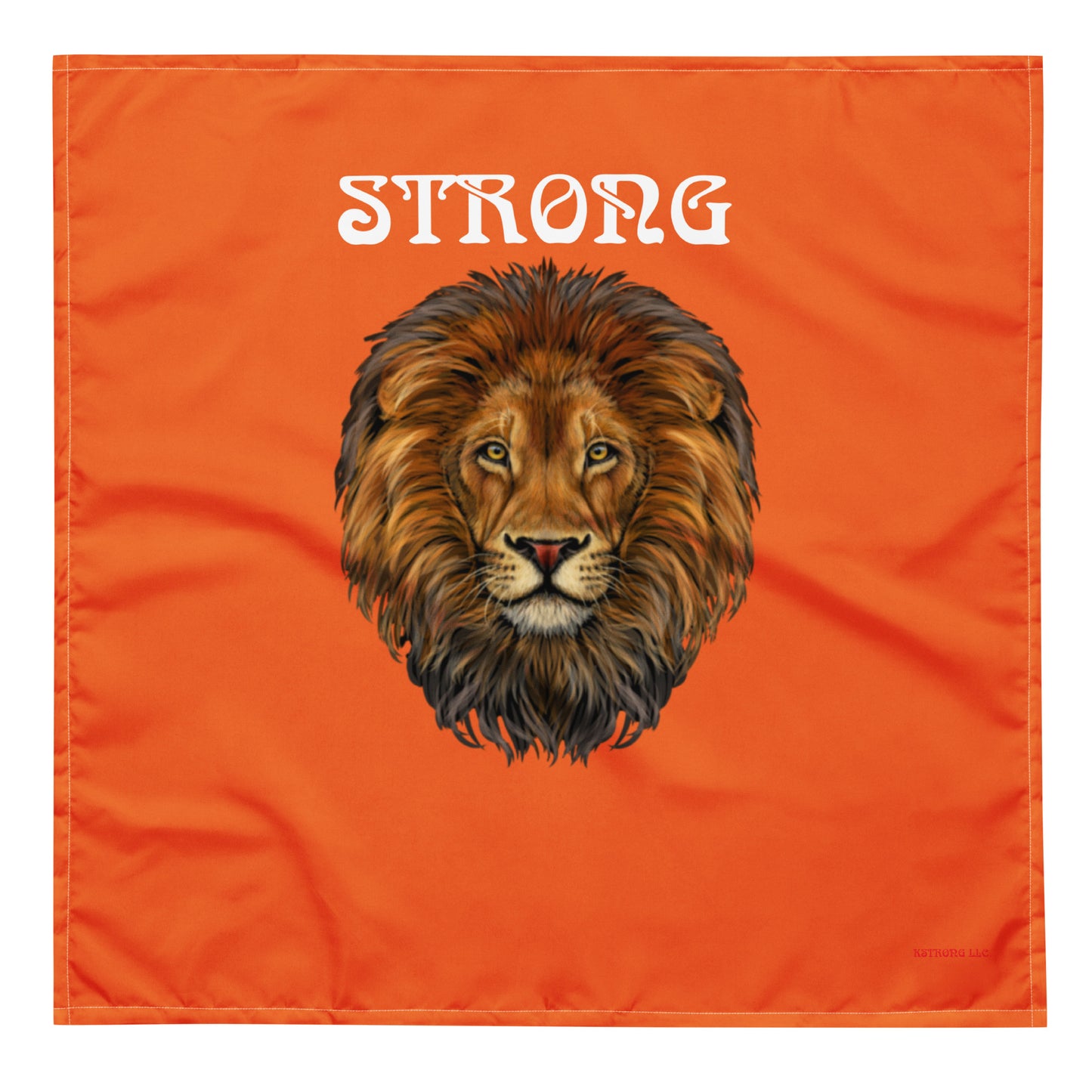 “STRONG” Orange All-Over Print Bandana W/White Font