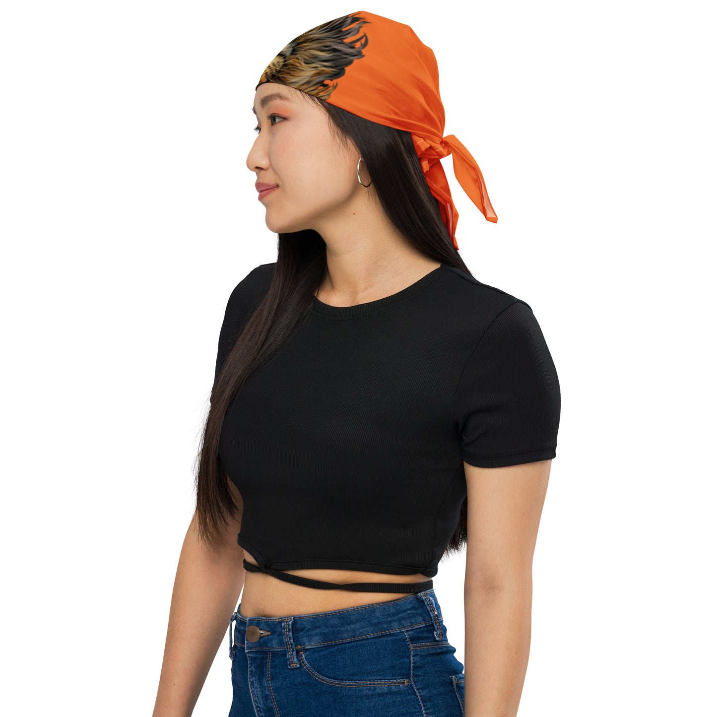 “STRONG” Orange All-Over Print Bandana W/White Font