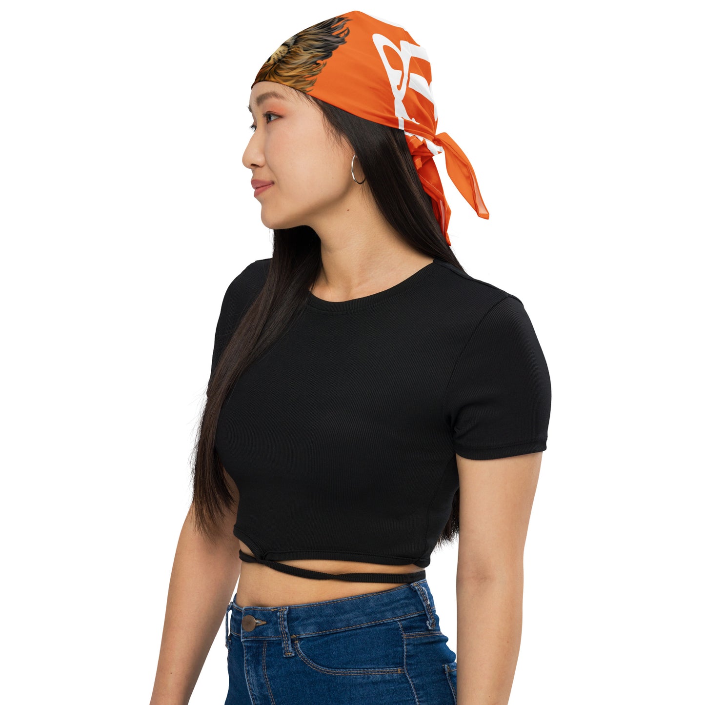 “I’AM STRONG!” Orange All-Over Print Bandana W/White Font