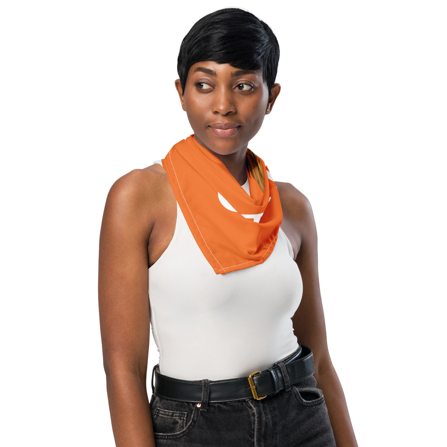 “I’AM STRONG!” Orange All-Over Print Bandana W/White Font