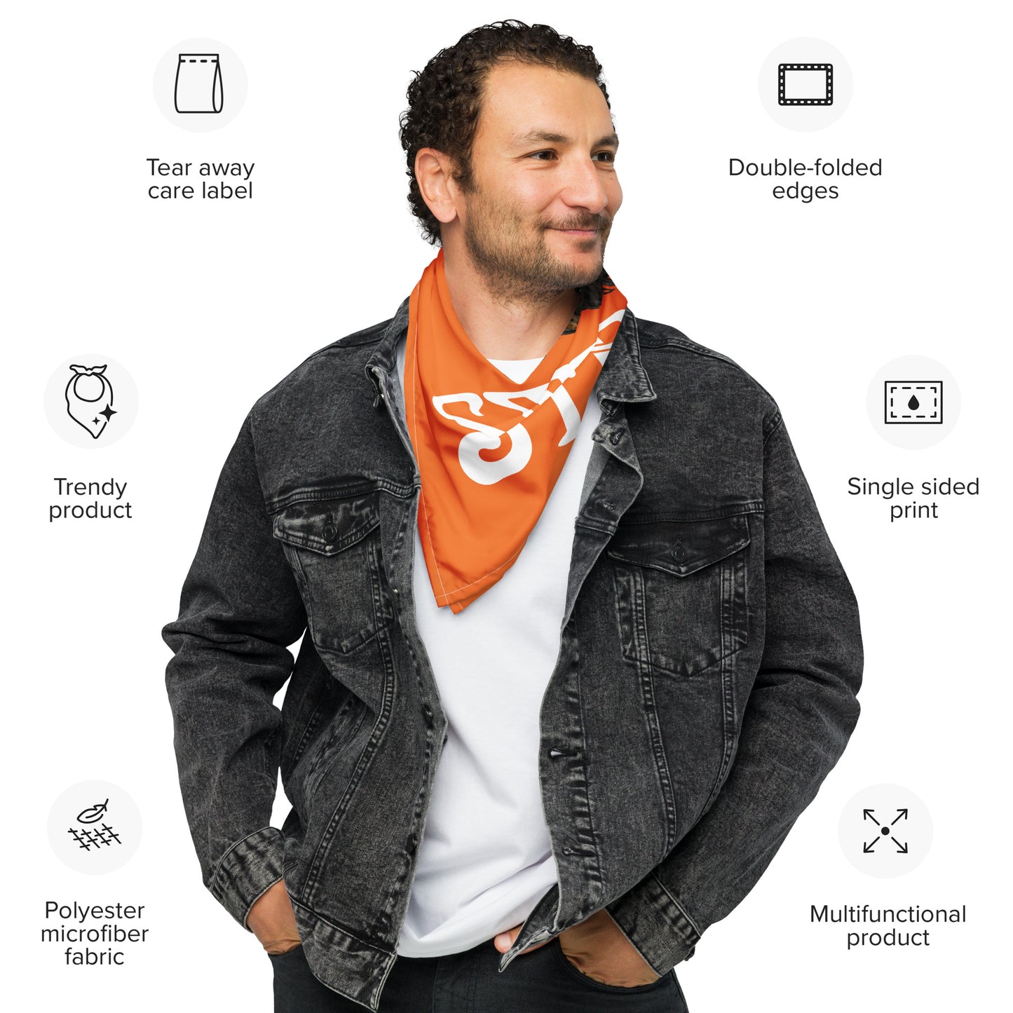 “I’AM STRONG!” Orange All-Over Print Bandana W/White Font