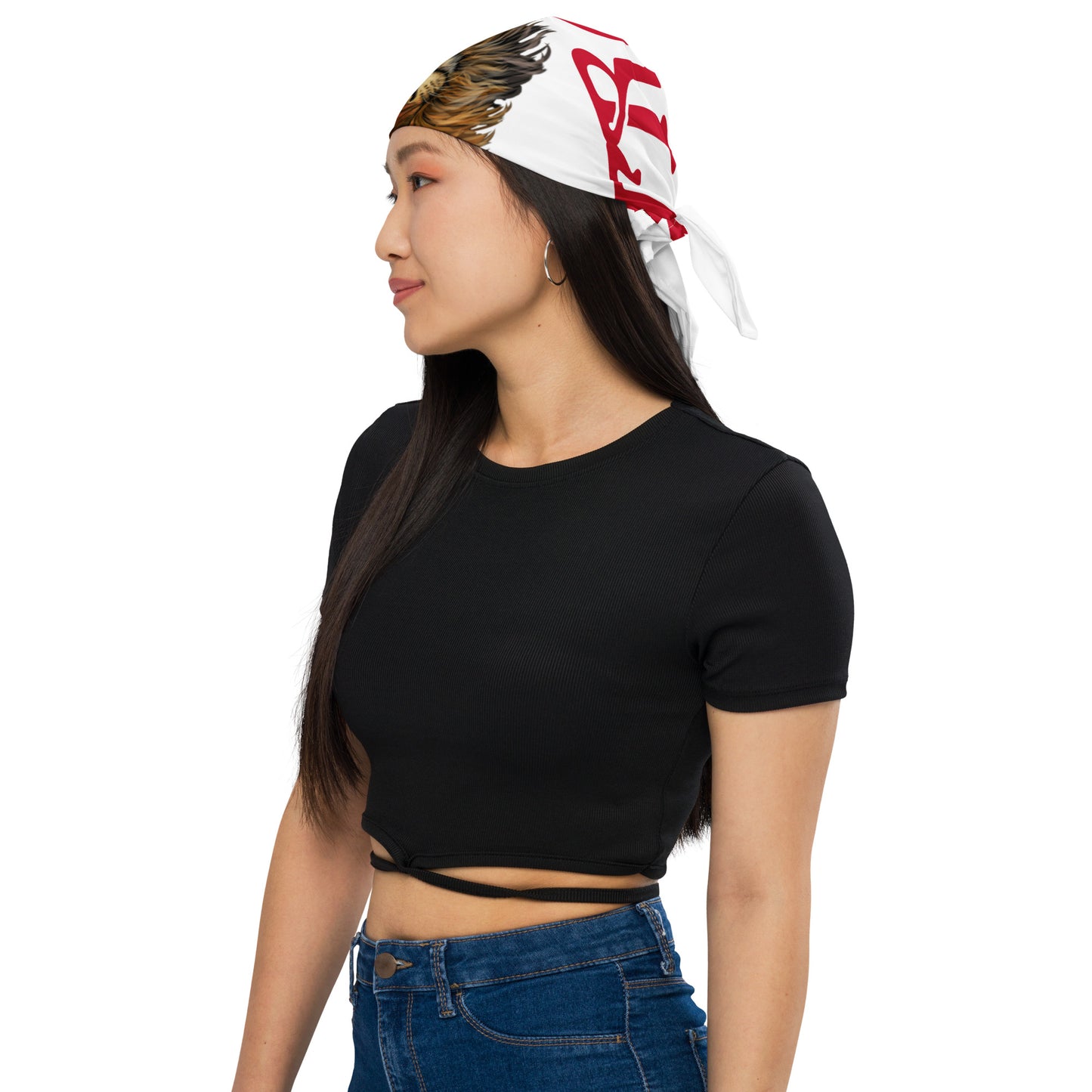 “I’AM STRONG!” White All-Over Print Bandana W/Red Font