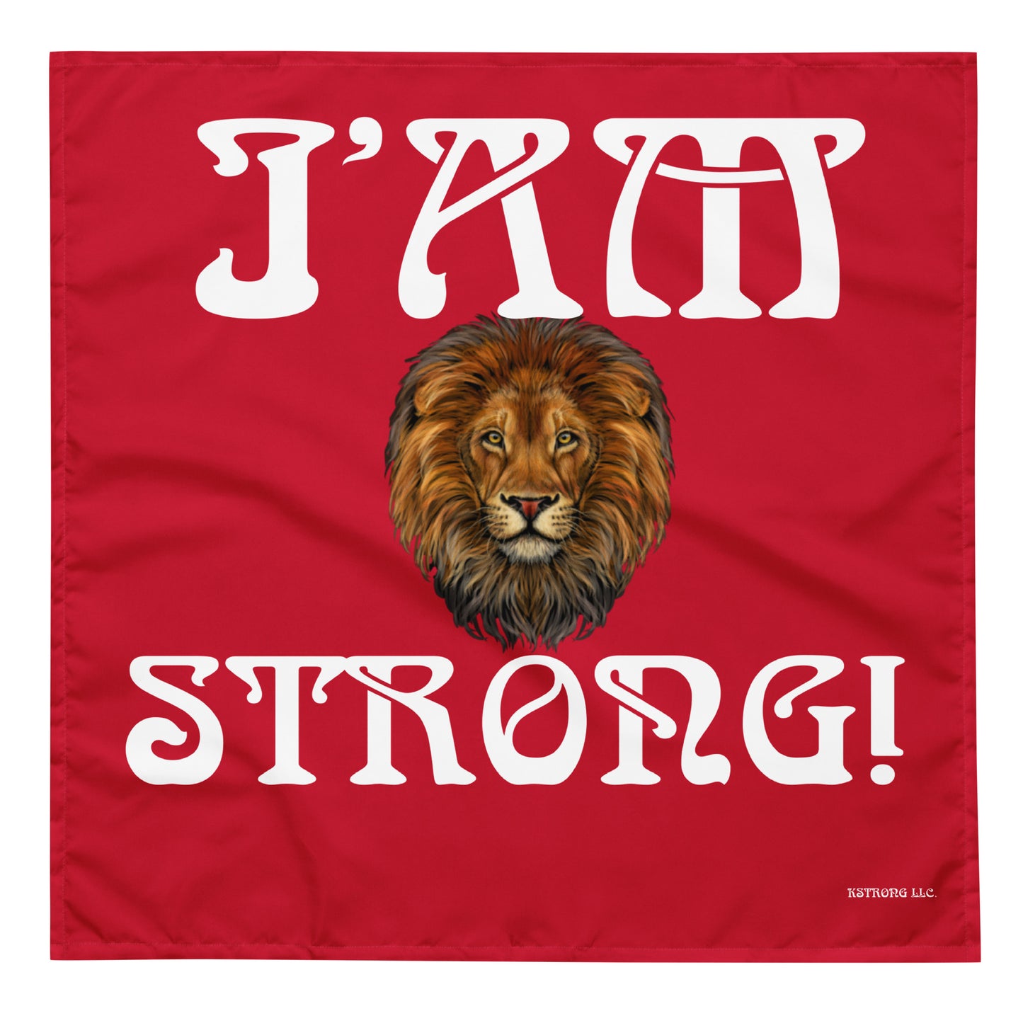 “I’AM STRONG!” Red All-Over Print Bandana W/White Font