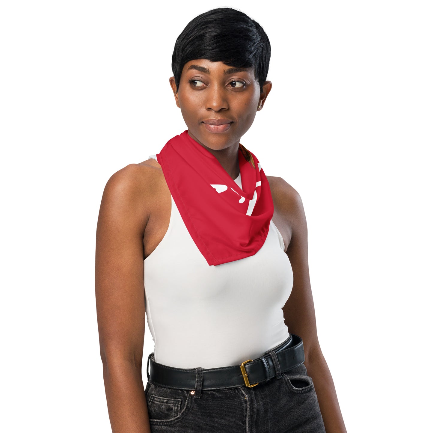 “I’AM STRONG!” Red All-Over Print Bandana W/White Font