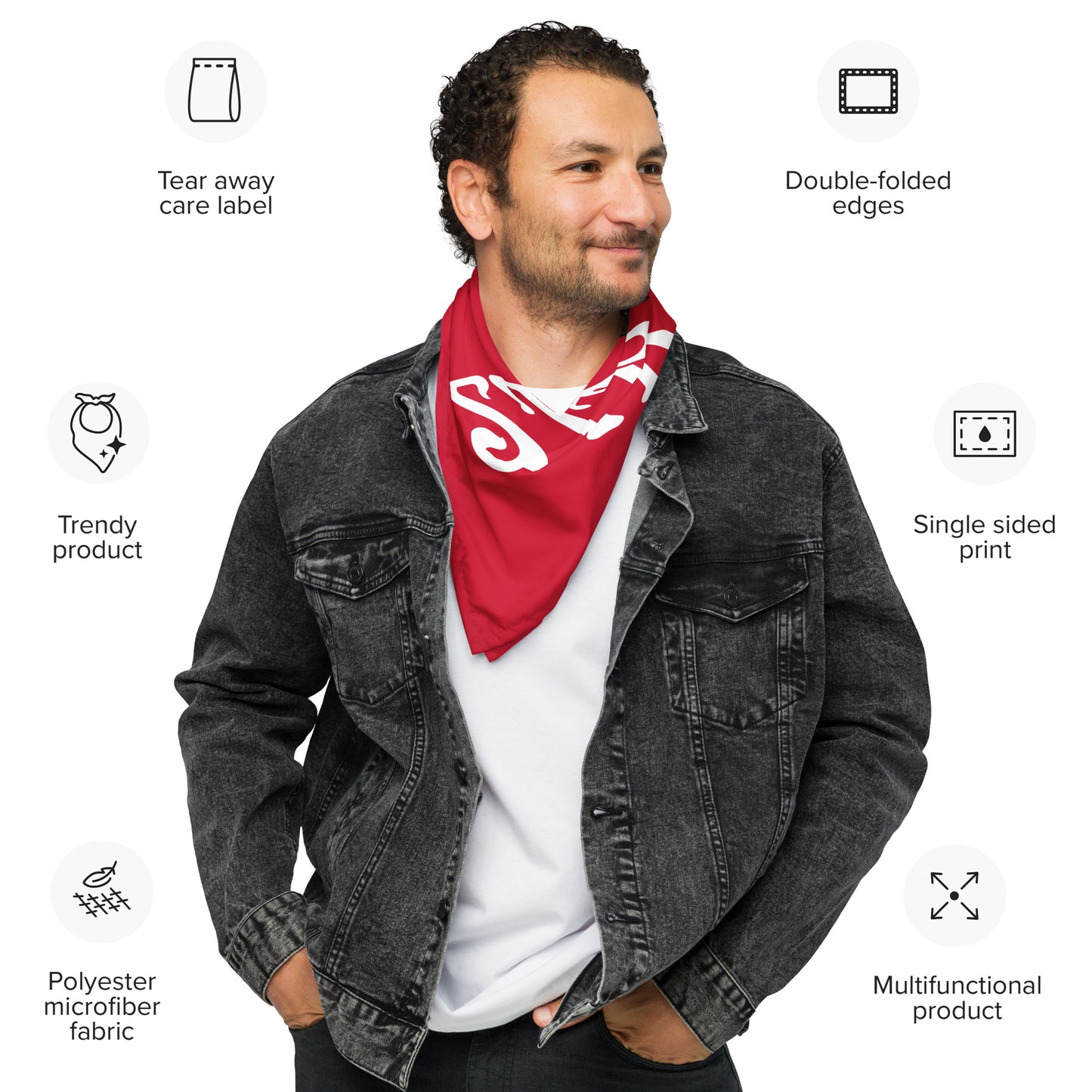 “I’AM STRONG!” Red All-Over Print Bandana W/White Font