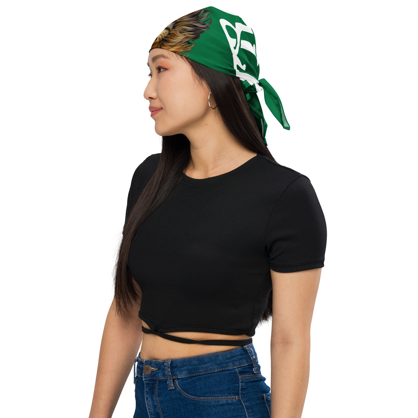 “I’AM STRONG!” Green All-Over Print Bandana W/White Font
