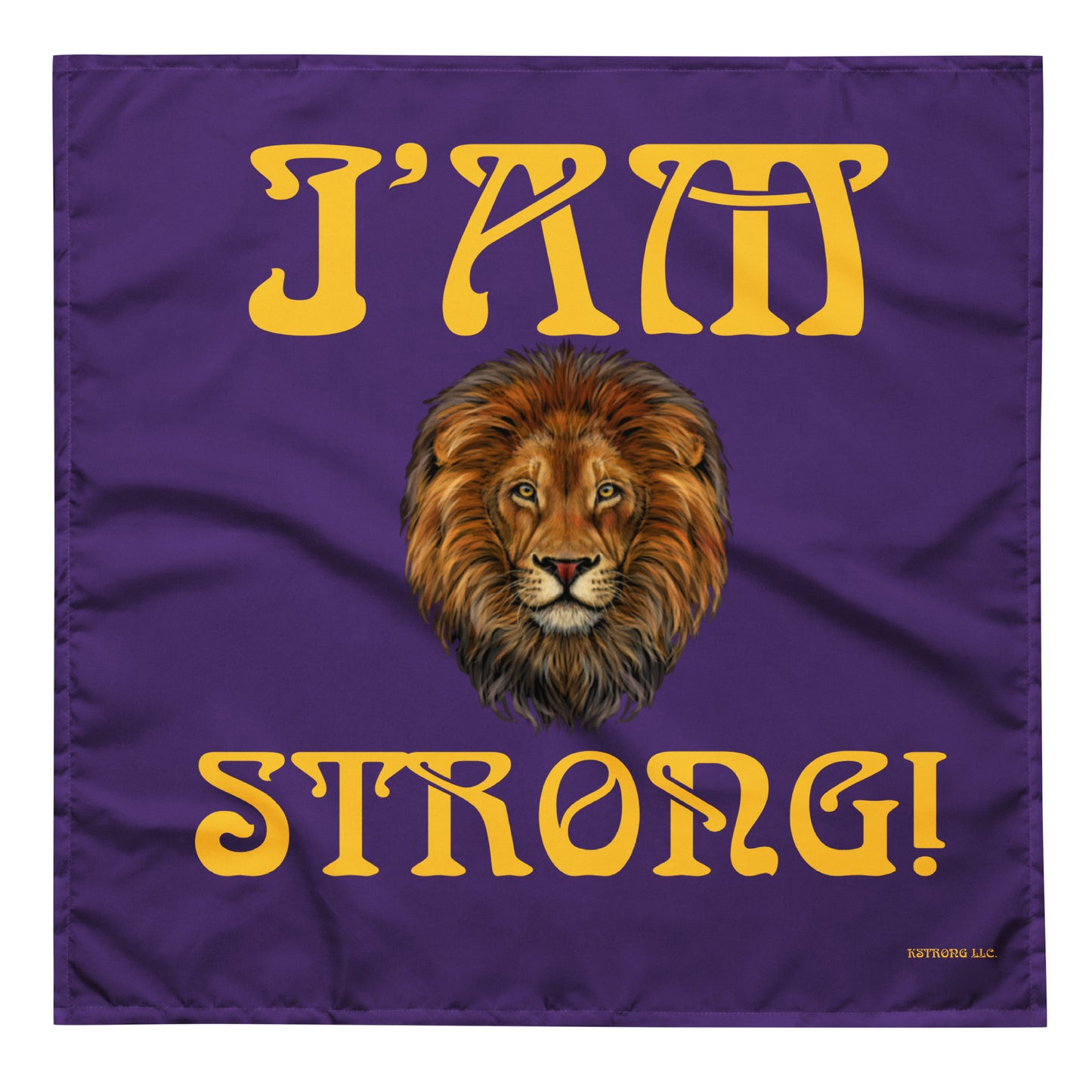 “I’AM STRONG!” Purple All-Over Print Bandana W/Yellow Font