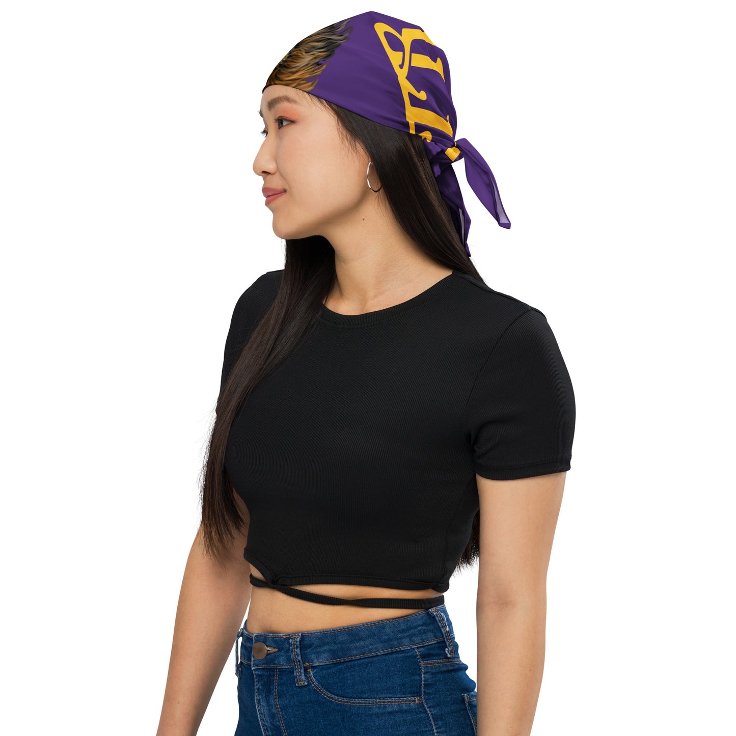 “I’AM STRONG!” Purple All-Over Print Bandana W/Yellow Font