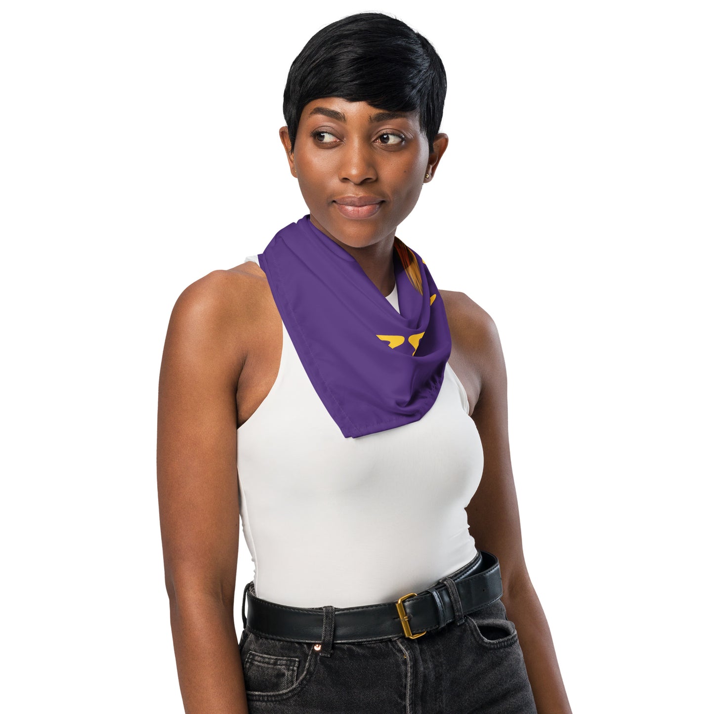 “I’AM STRONG!” Purple All-Over Print Bandana W/Yellow Font