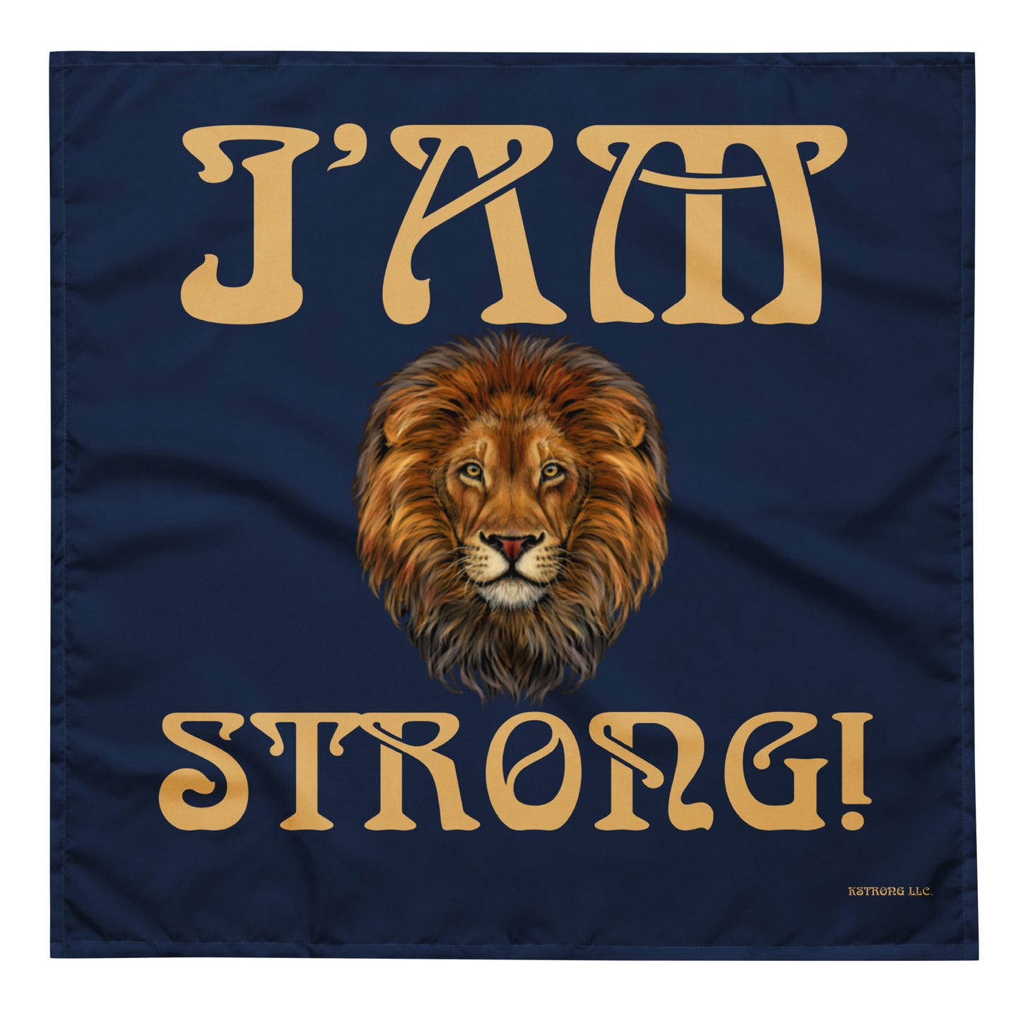 “I’AM STRONG!”Navy All-Over Print Bandana W/Fawn Font