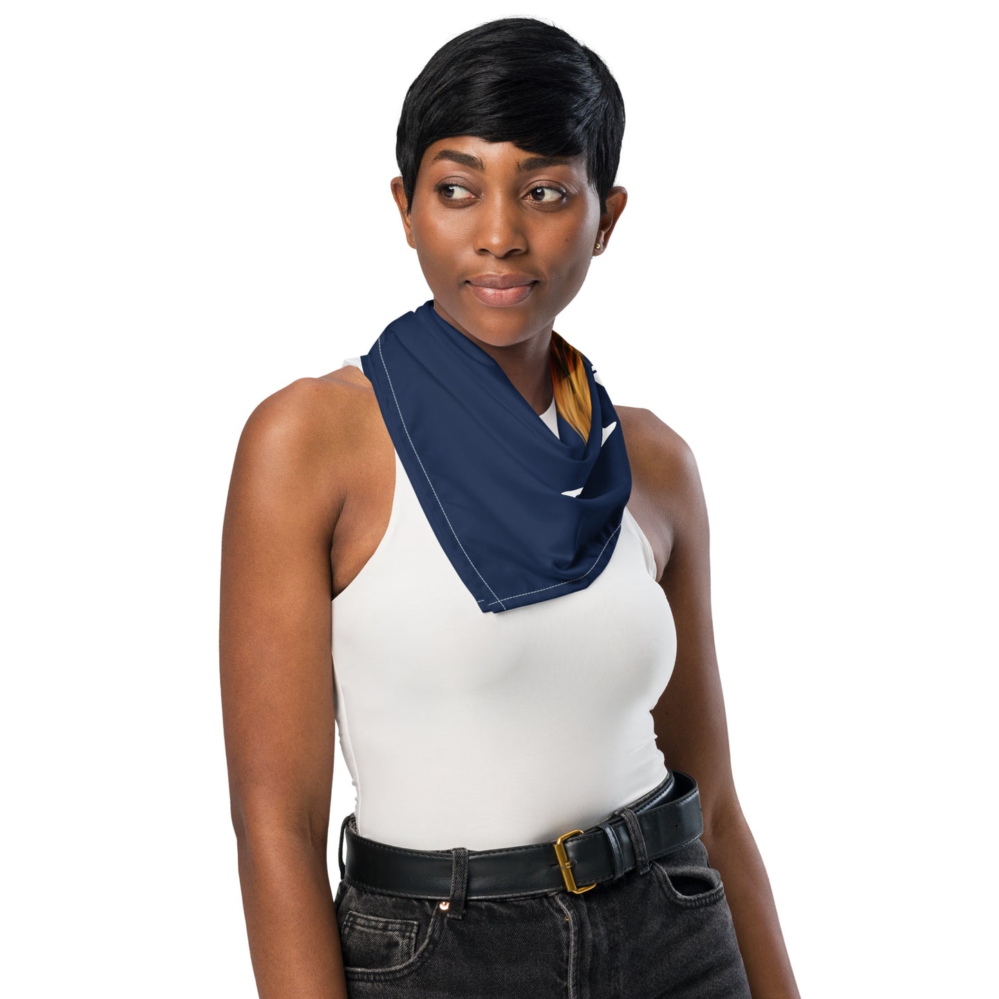 “I’AM STRONG!”Navy All-Over Print Bandana W/White Font