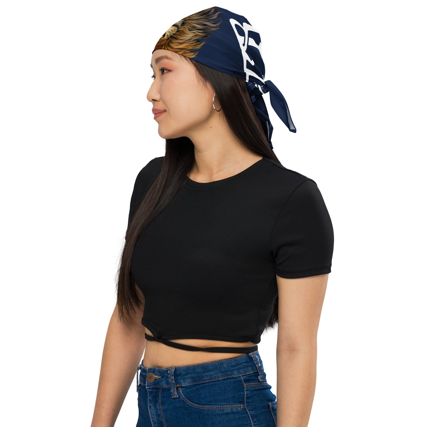 “I’AM STRONG!”Navy All-Over Print Bandana W/White Font