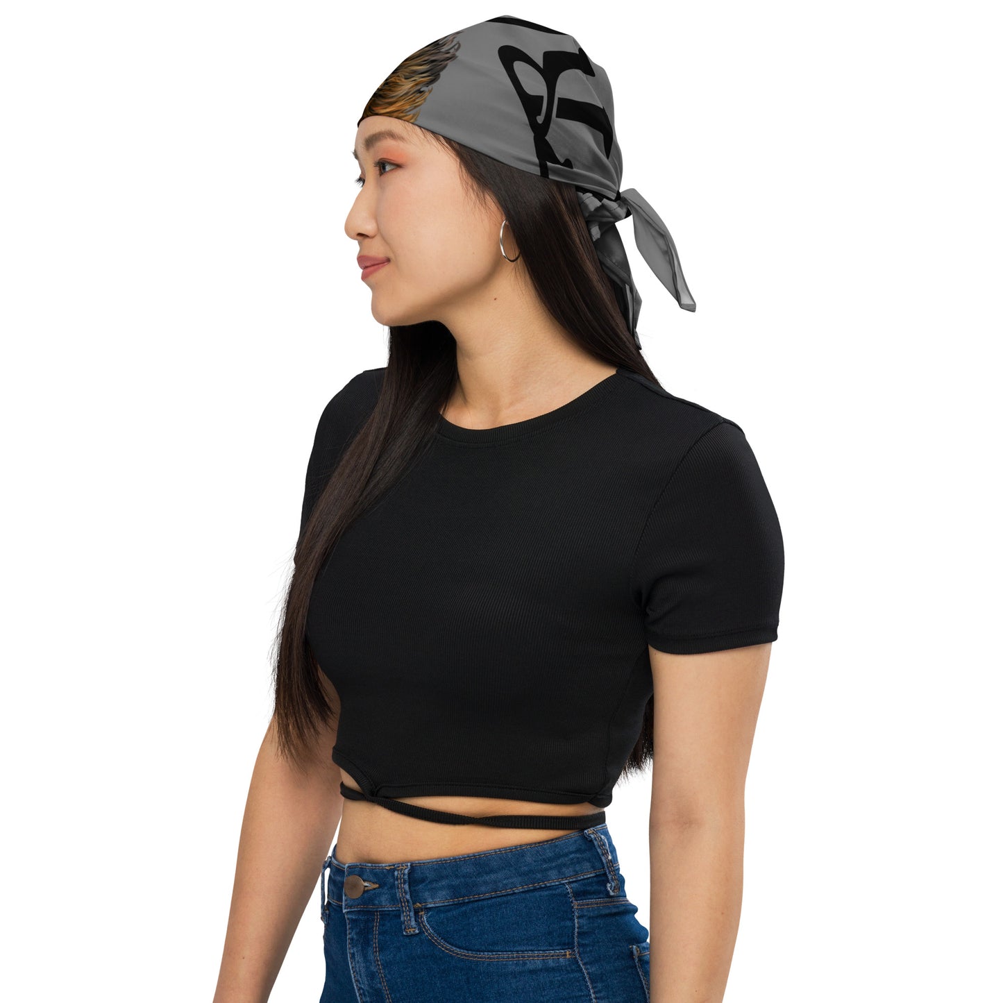 “I’AM STRONG!” Grey All-Over Print Bandana W/Black Font
