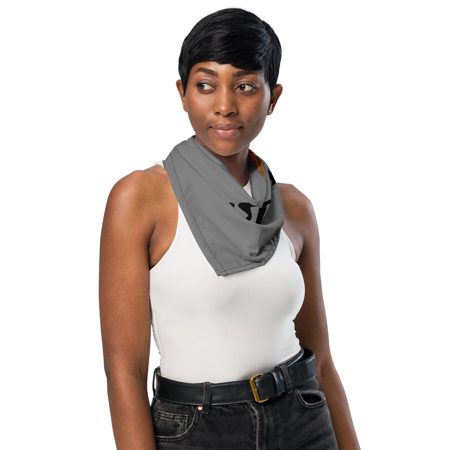 “I’AM STRONG!” Grey All-Over Print Bandana W/Black Font