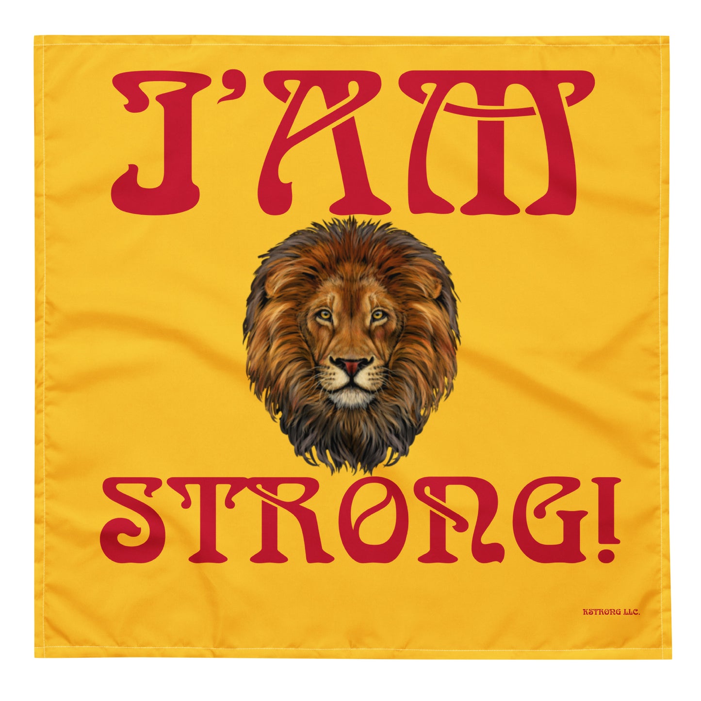 “I’AM STRONG!”Yellow All-Over Print Bandana W/Red Font