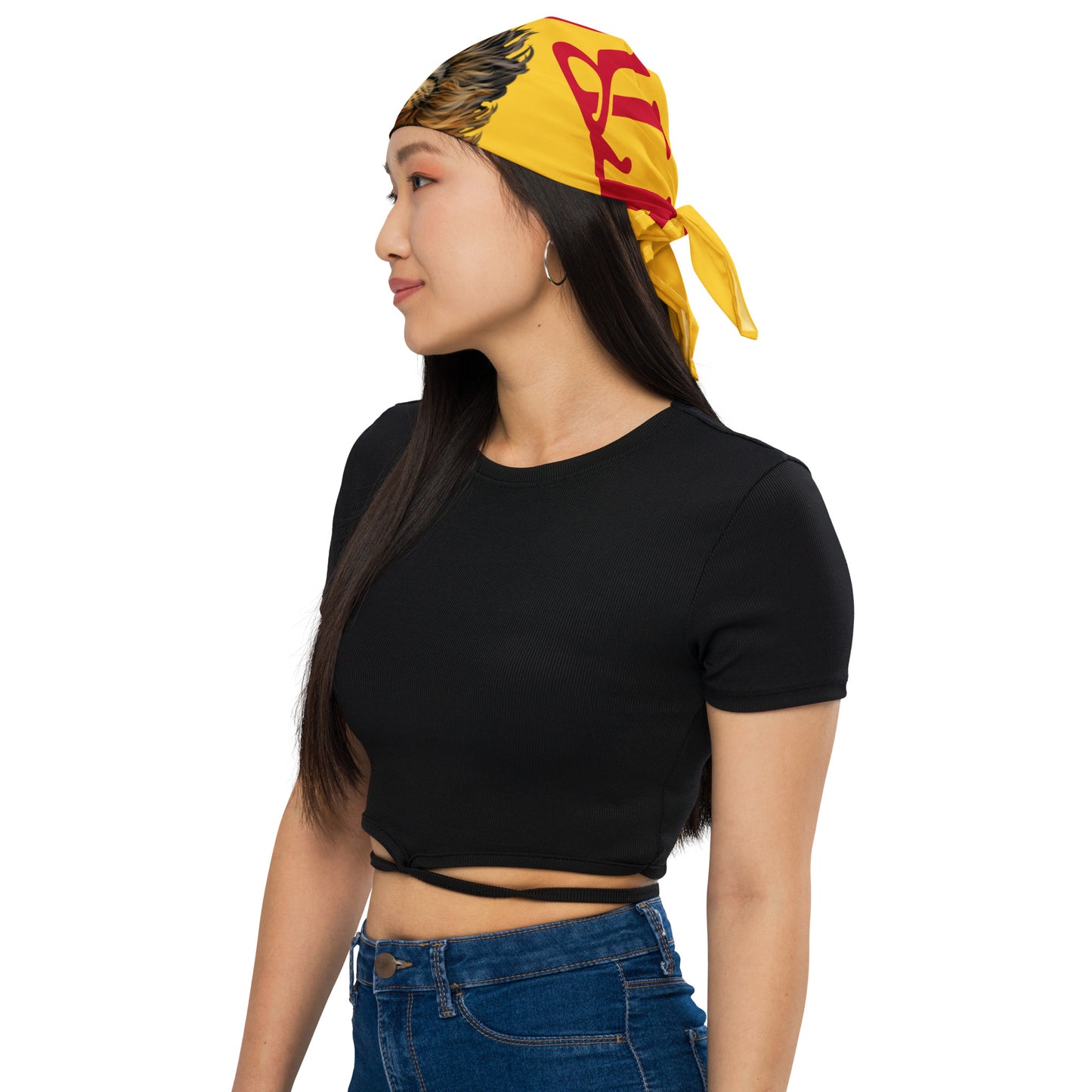 “I’AM STRONG!”Yellow All-Over Print Bandana W/Red Font
